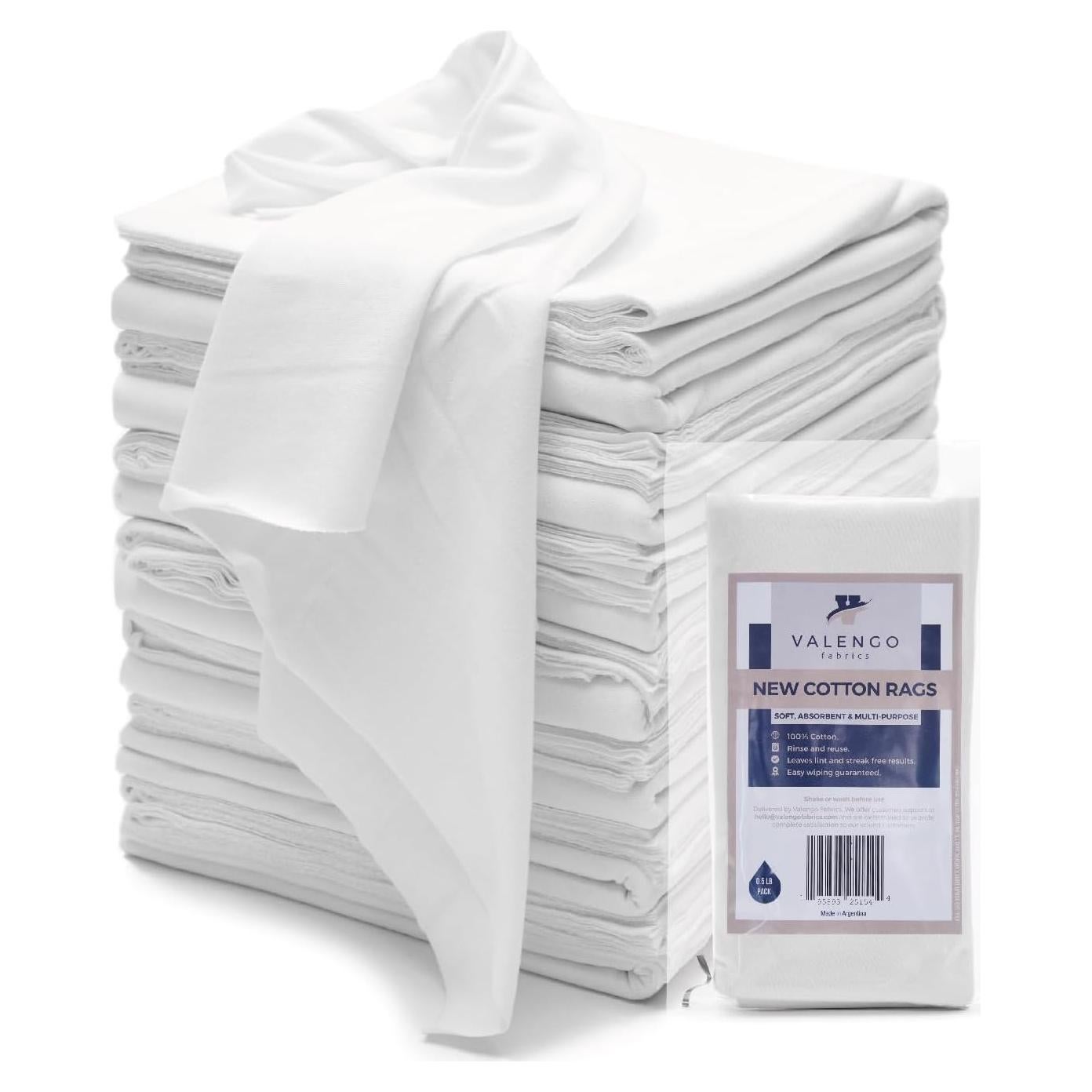 Paños de Limpieza 100% Algodón Valengo - Paquete de 7, 43x43 cm