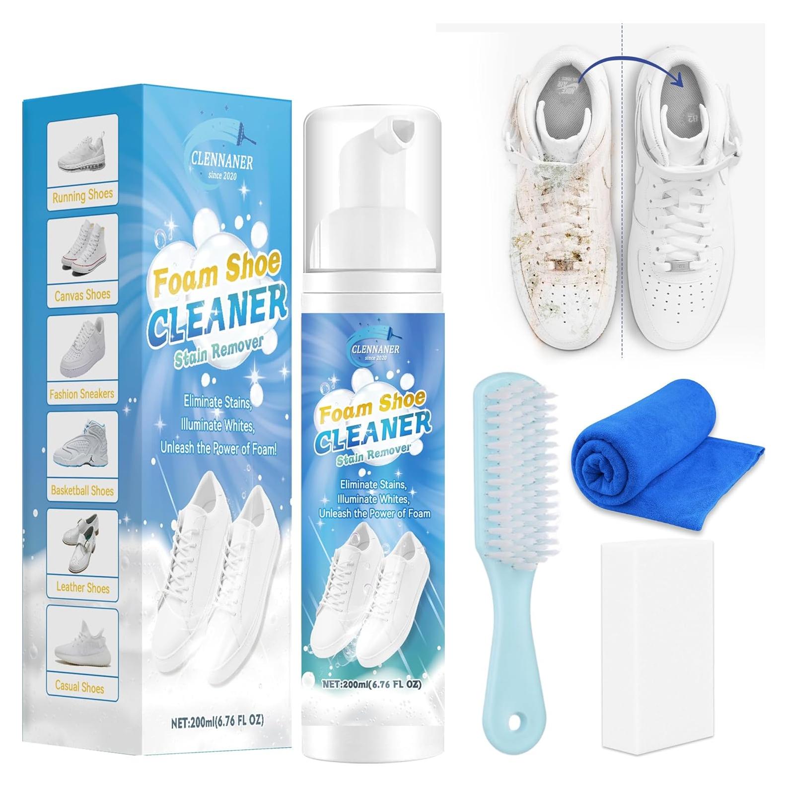 Kit Limpiador de Zapatos Clennaner 190ml con Cepillo y Toalla