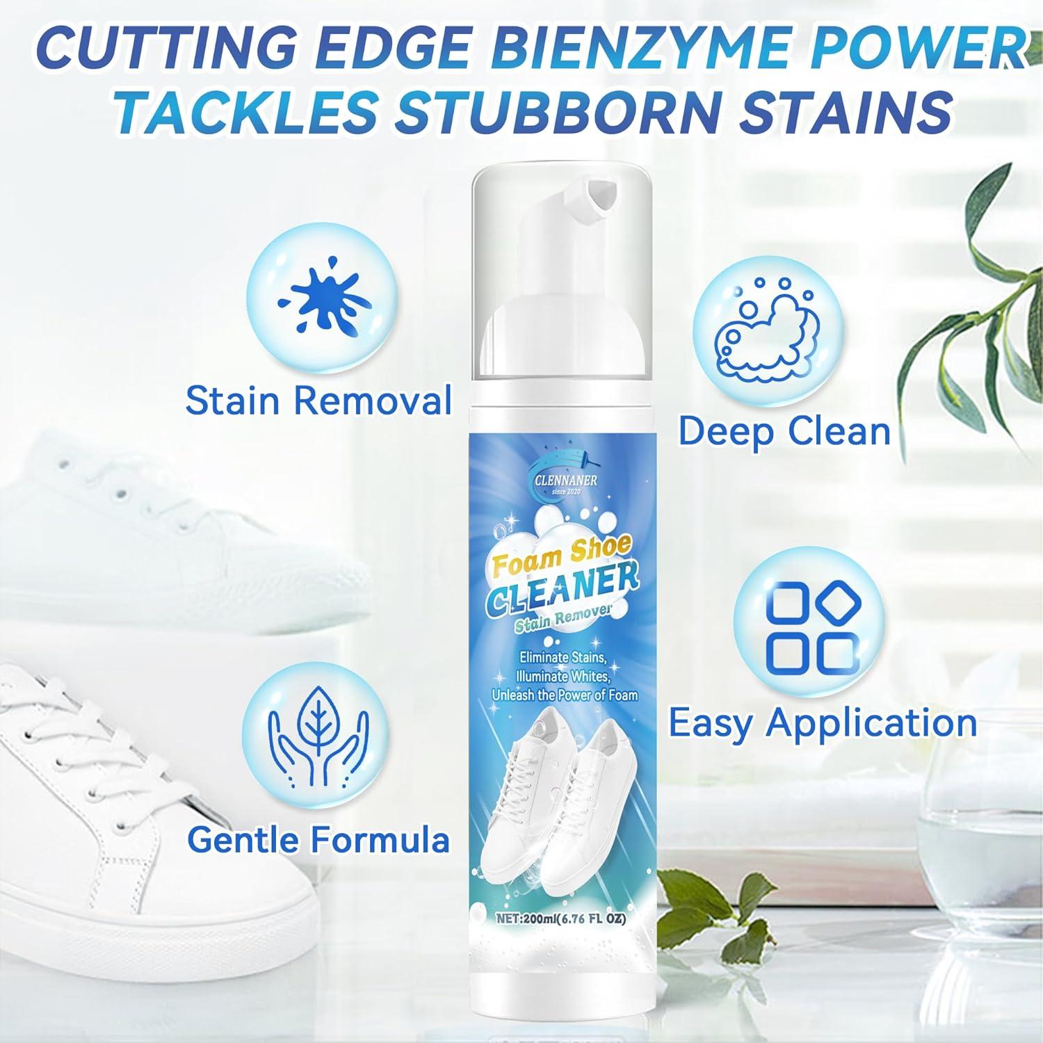 Kit Limpiador de Zapatos Clennaner 190ml con Cepillo y Toalla