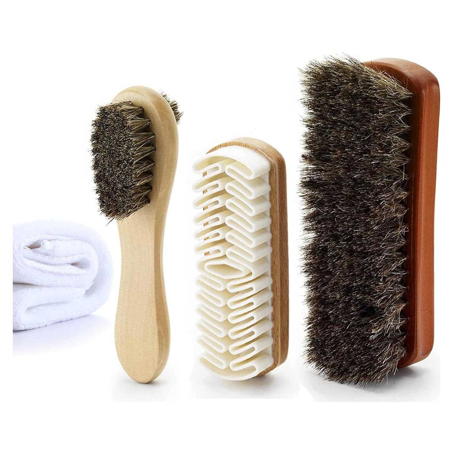 Kit de Cepillos para Zapatos Stone and Clark - 4 en 1 con Paño