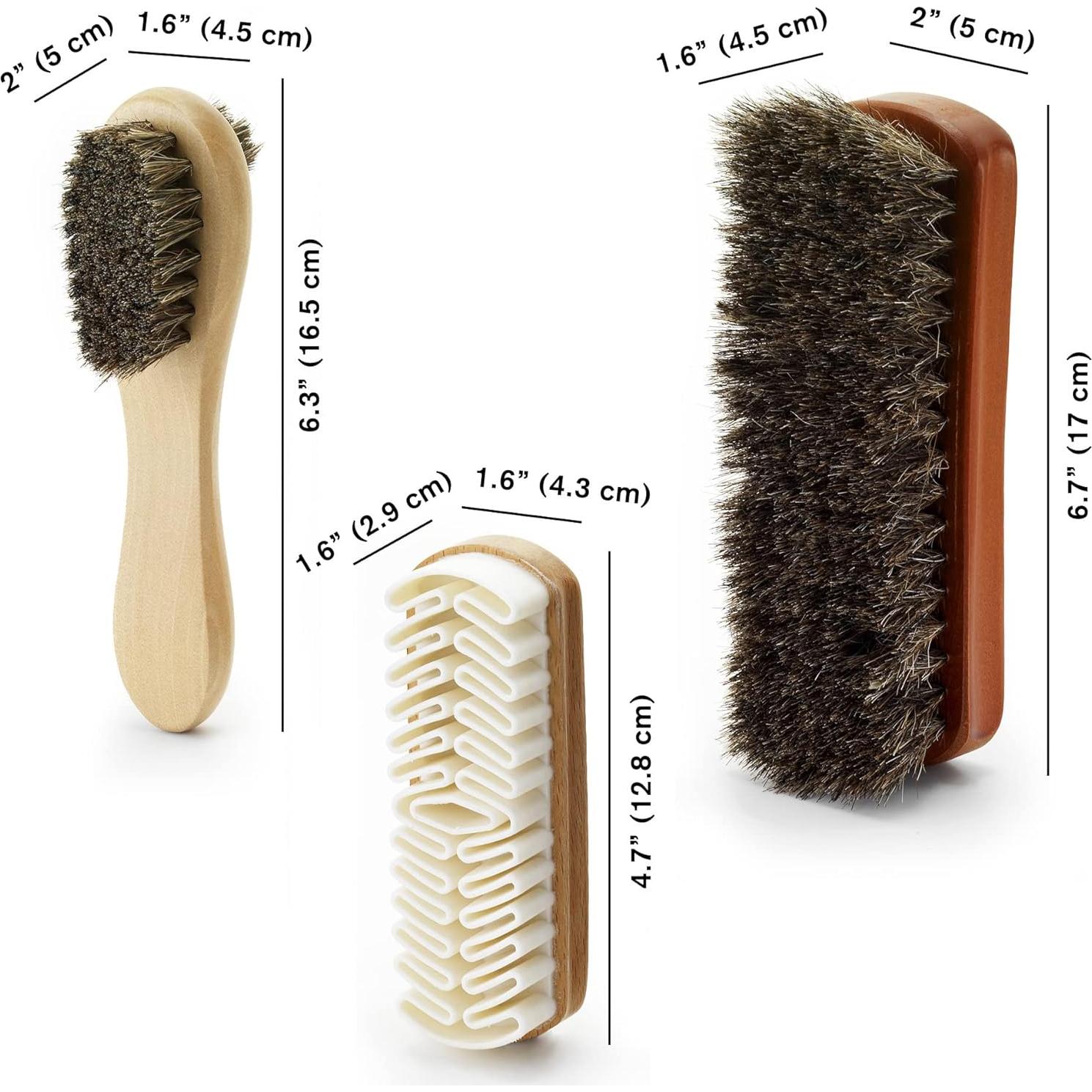 Kit de Cepillos para Zapatos Stone and Clark - 4 en 1 con Paño