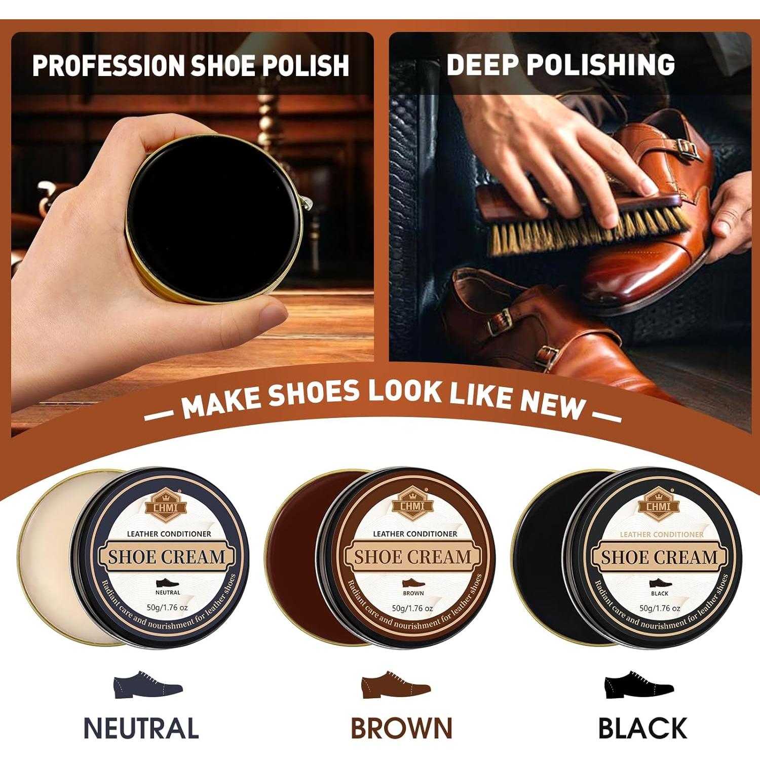 Kit de Cuidado de Zapatos de Cuero 16PCS para Hombres