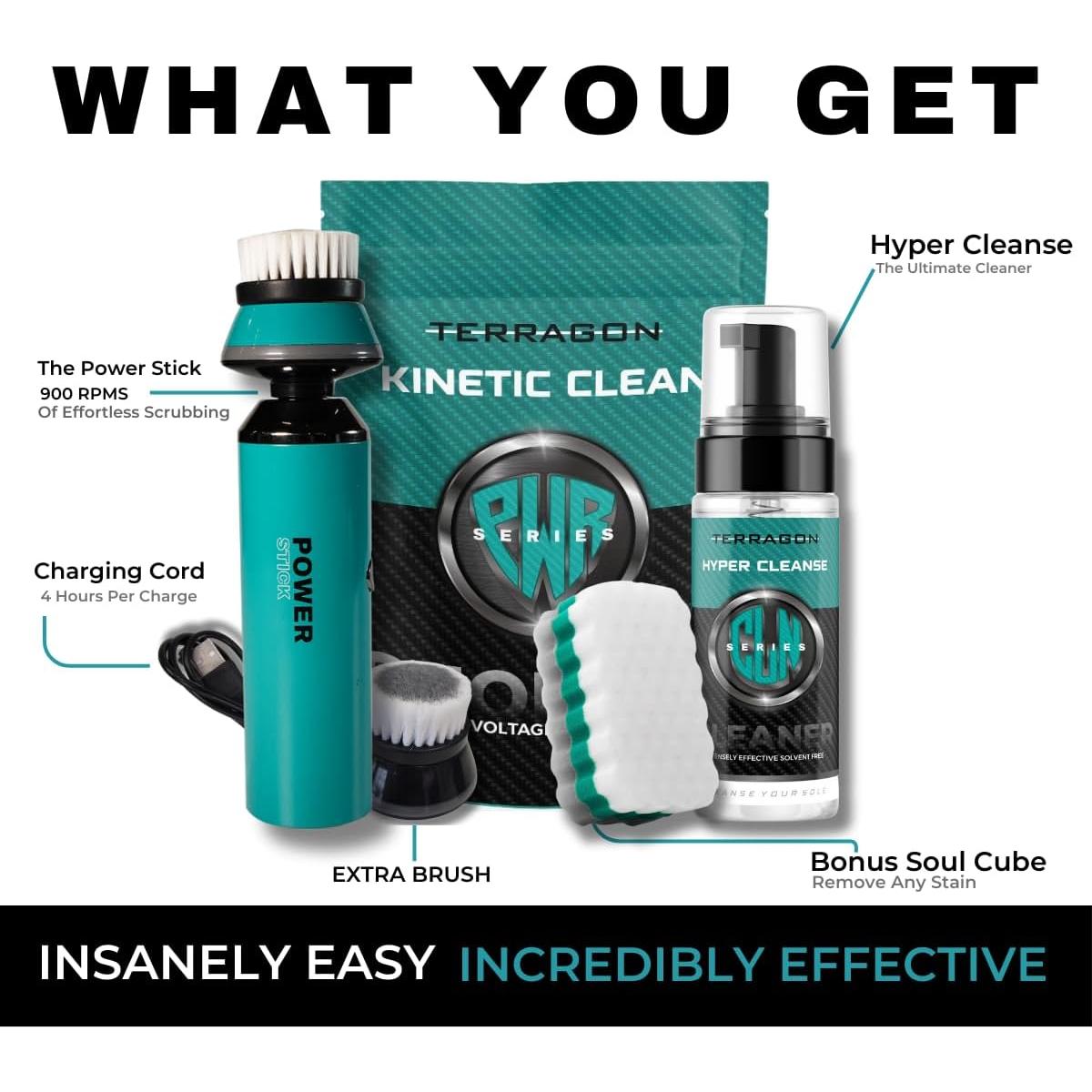 Kit de Limpieza de Zapatos Terragon Kinetic Cleanse - Eléctrico