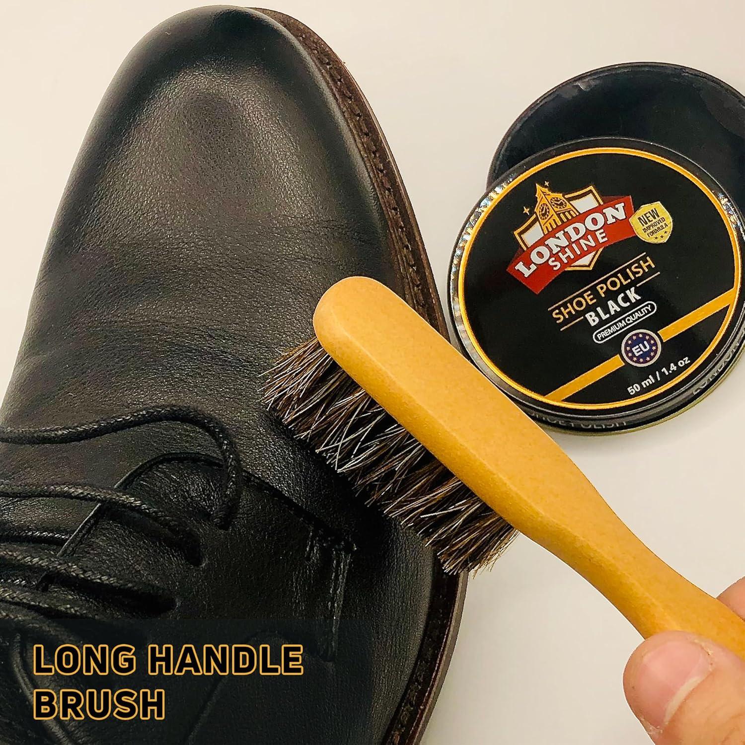 Kit de Cuidado de Zapatos London Shine - 4 Piezas de Pelo de Caballo