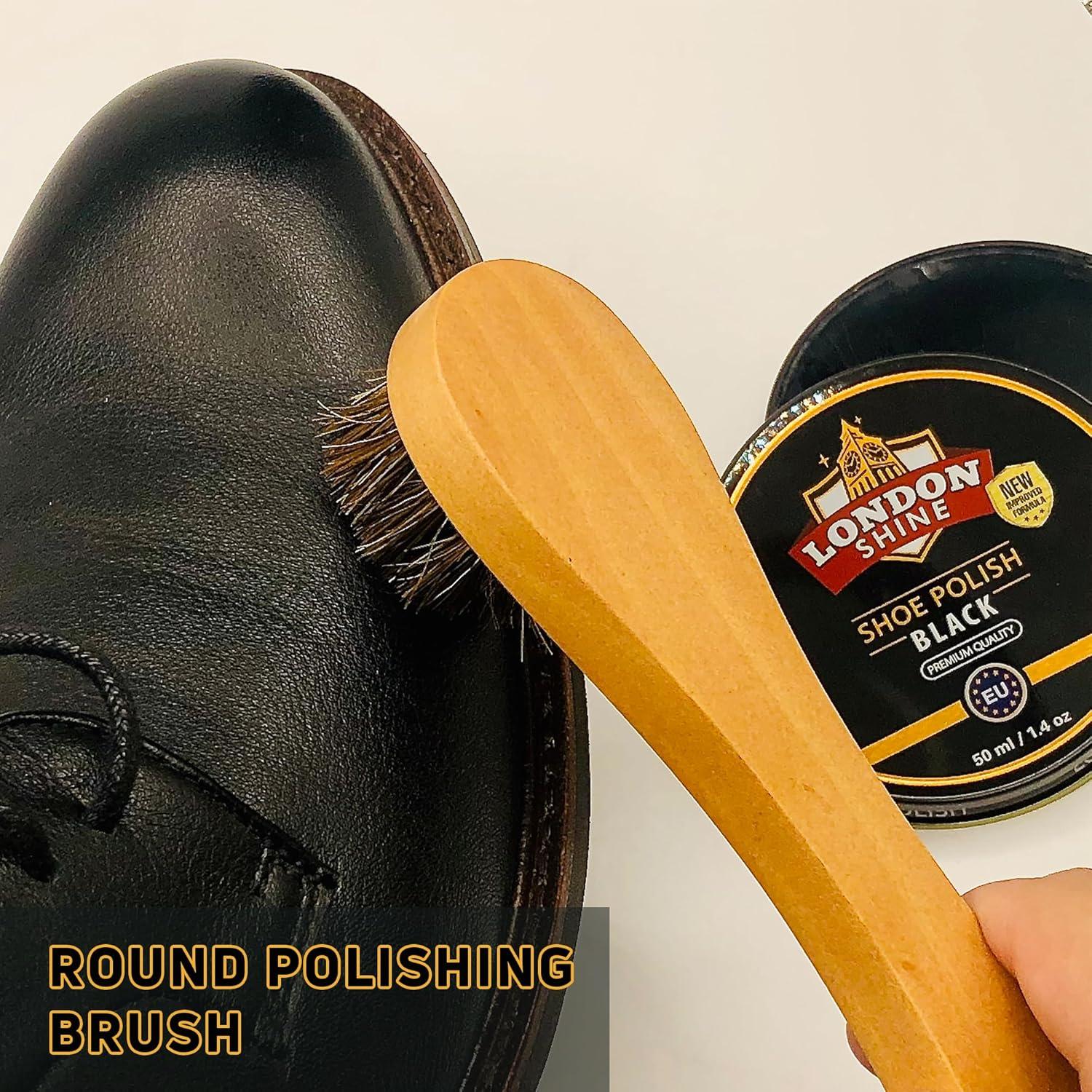 Kit de Cuidado de Zapatos London Shine - 4 Piezas de Pelo de Caballo