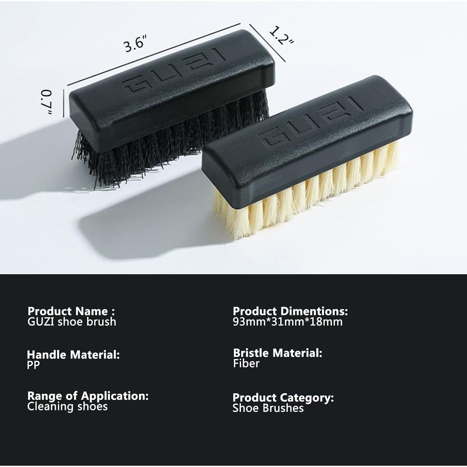 Cepillo de Limpieza para Zapatos GUZI - 2 Piezas, Suave y Duro