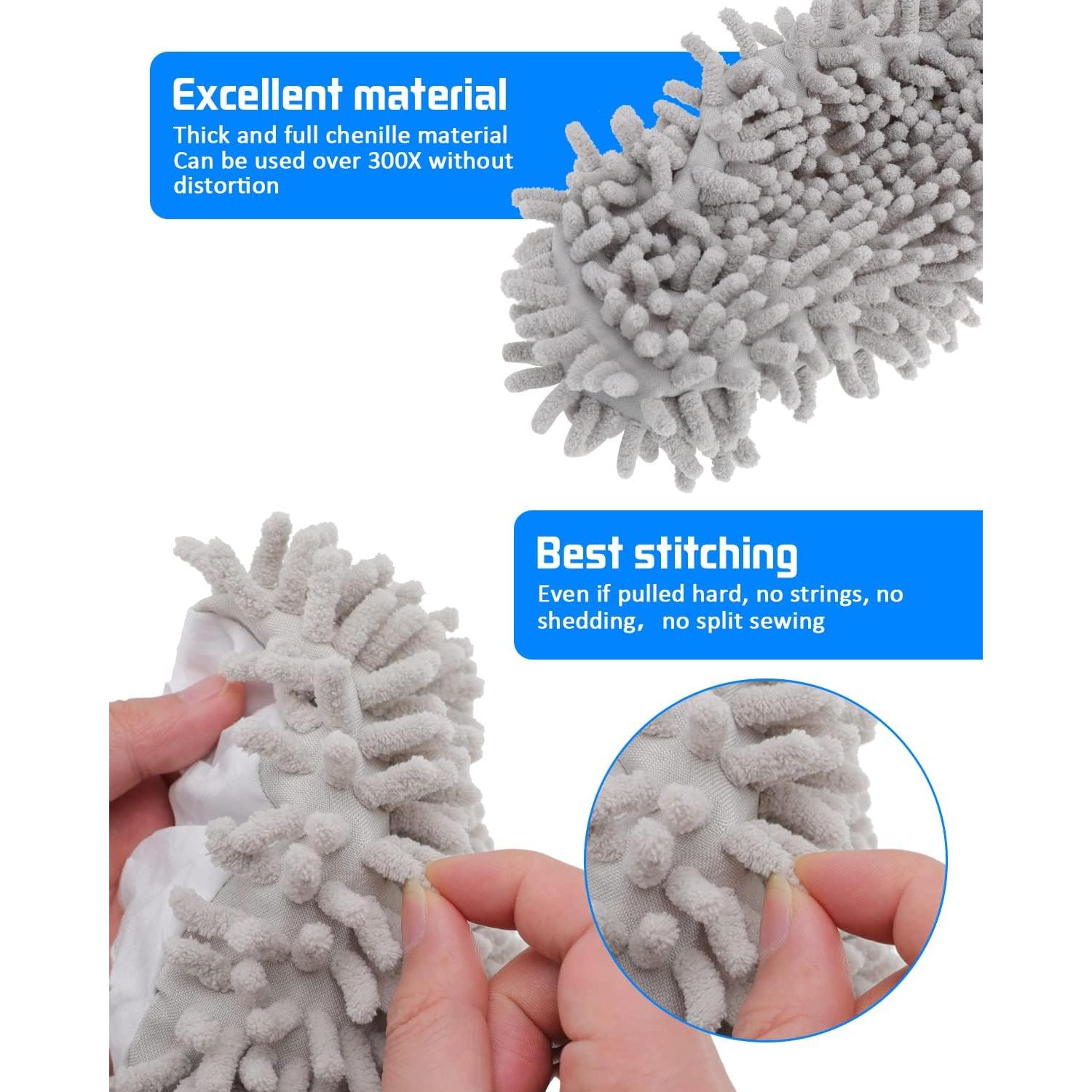 Calcetines de Mopa Reutilizables WellMall 8 Pcs Gris