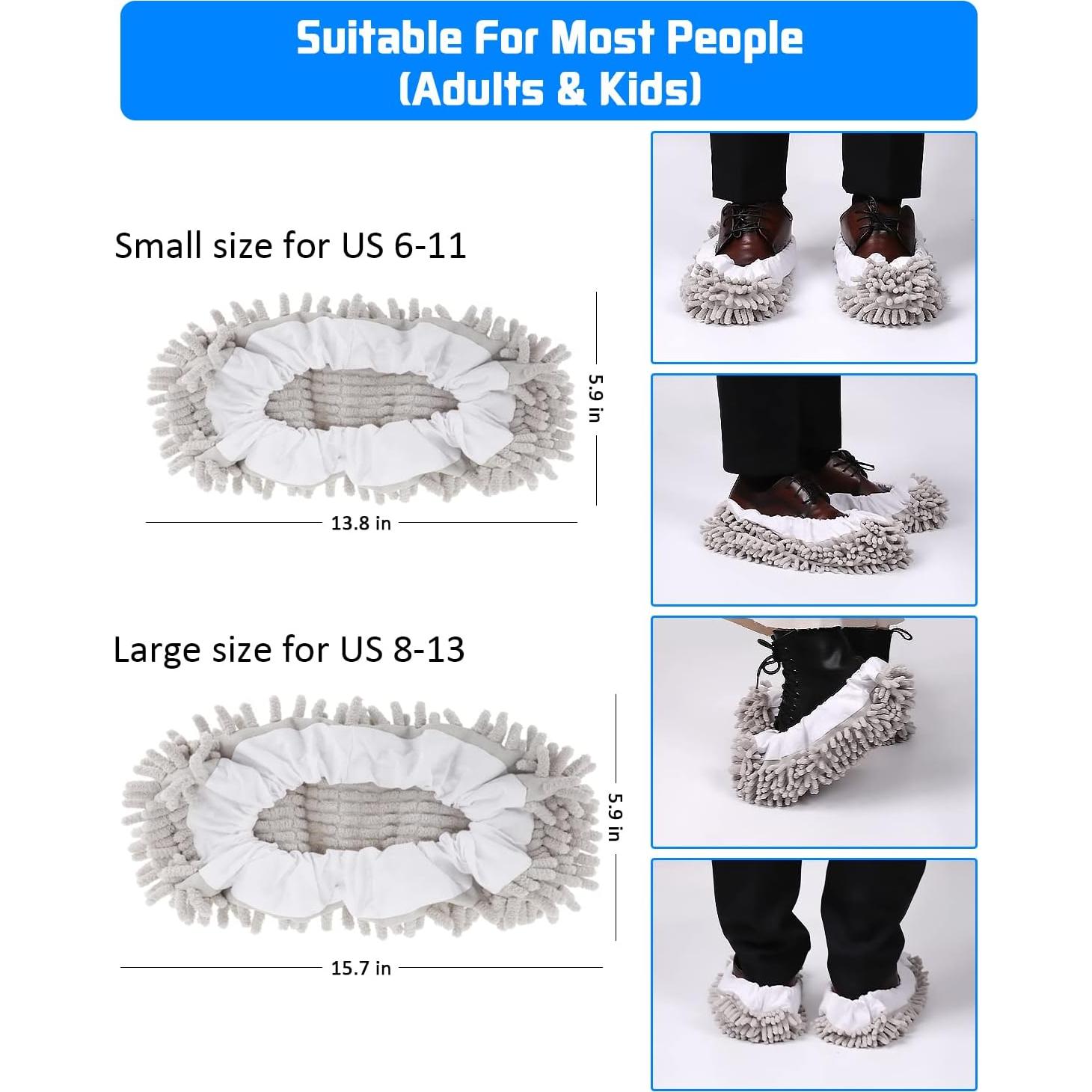 Calcetines de Mopa Reutilizables WellMall 8 Pcs Gris