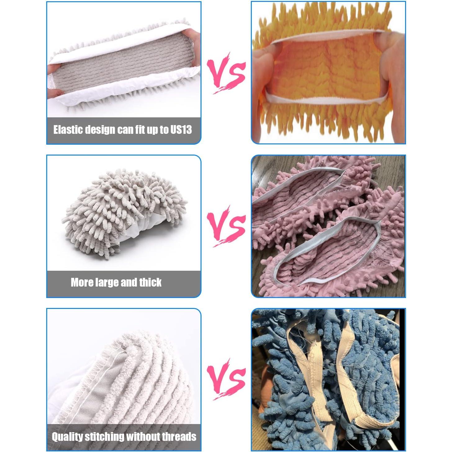 Calcetines de Mopa Reutilizables WellMall 8 Pcs Gris