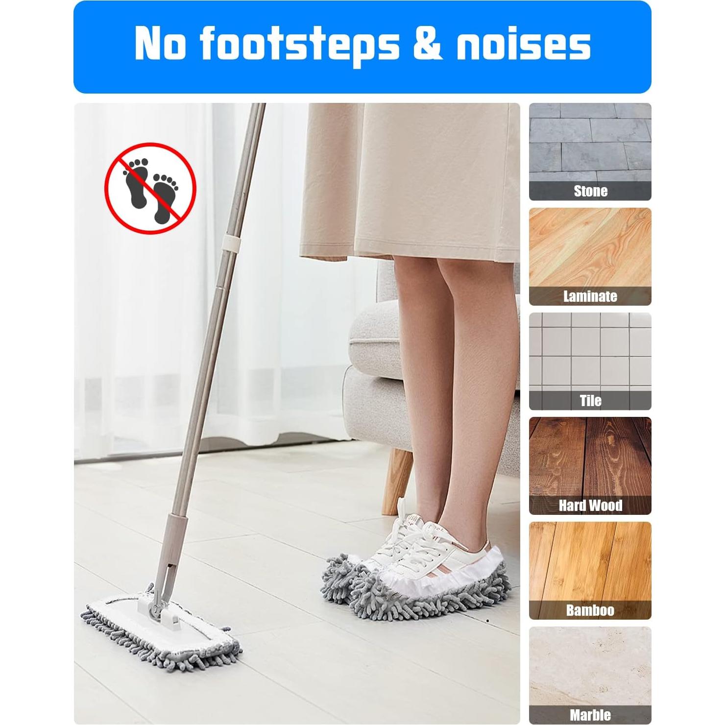 Calcetines de Mopa Reutilizables WellMall 8 Pcs Gris