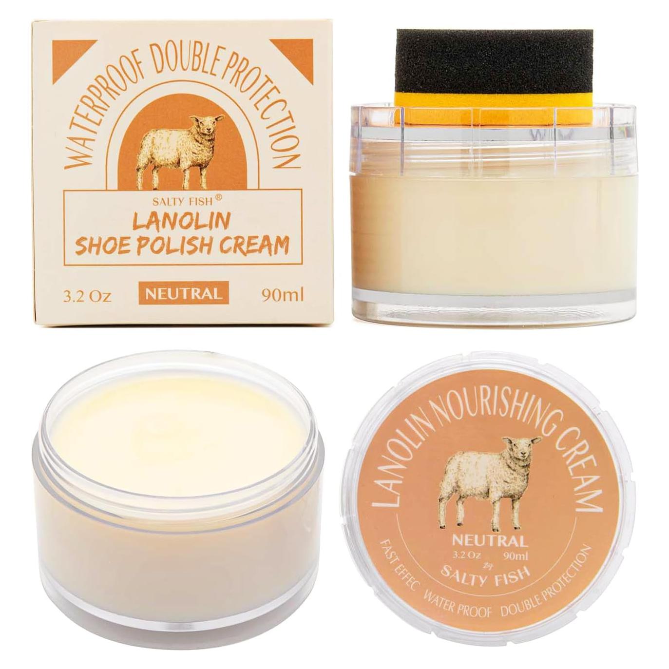 Crema para Brillar Zapatos Salty Fish 90.7g - Restaurador y Protector