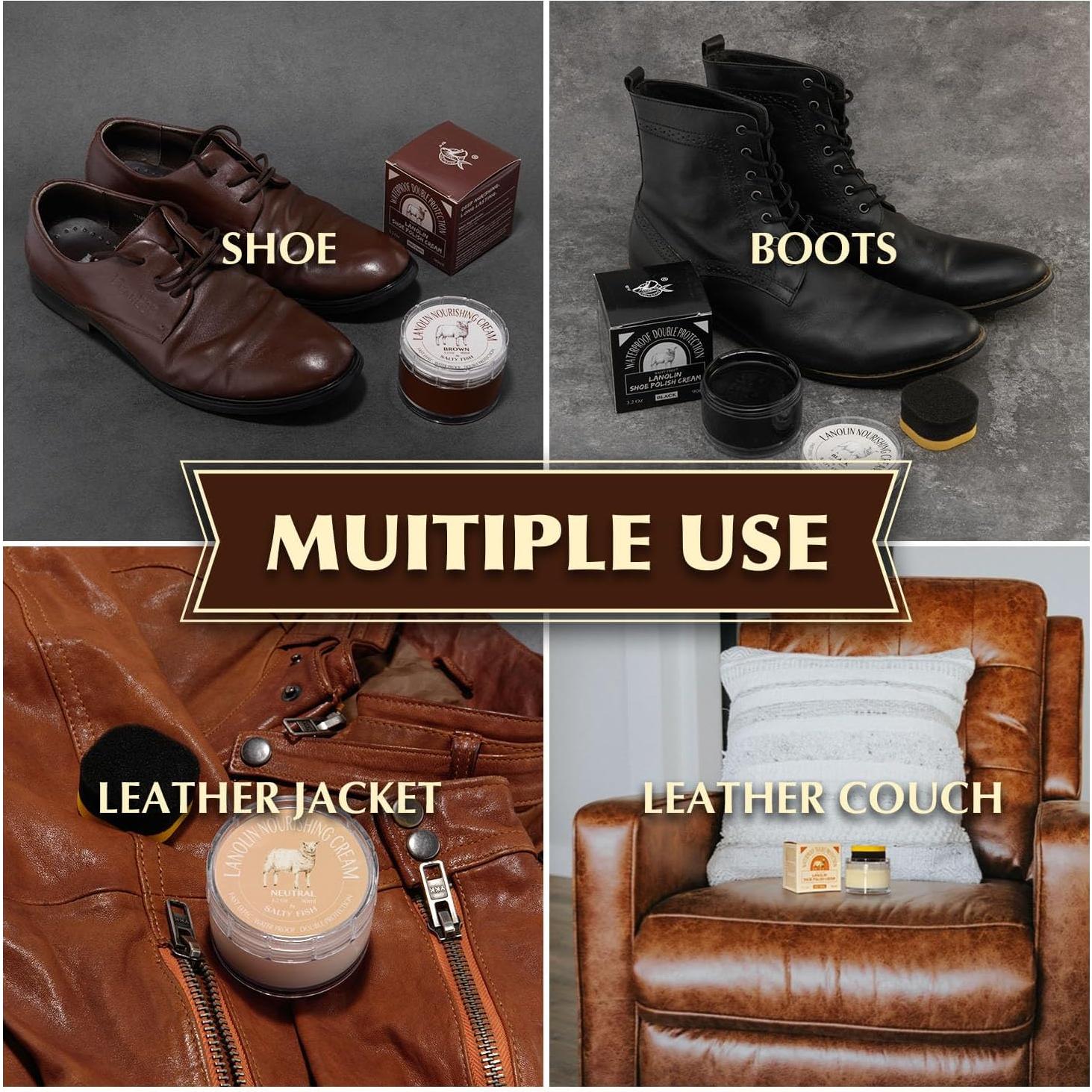 Crema para Brillar Zapatos Salty Fish 90.7g - Restaurador y Protector