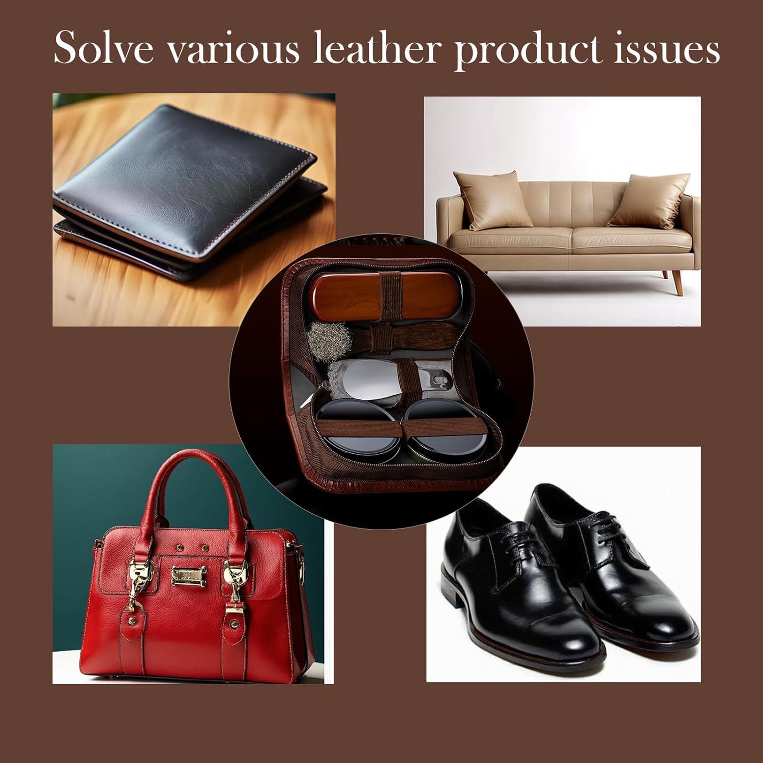 Kit de Cuidado de Zapatos de Cuero 7 Piezas con Betún