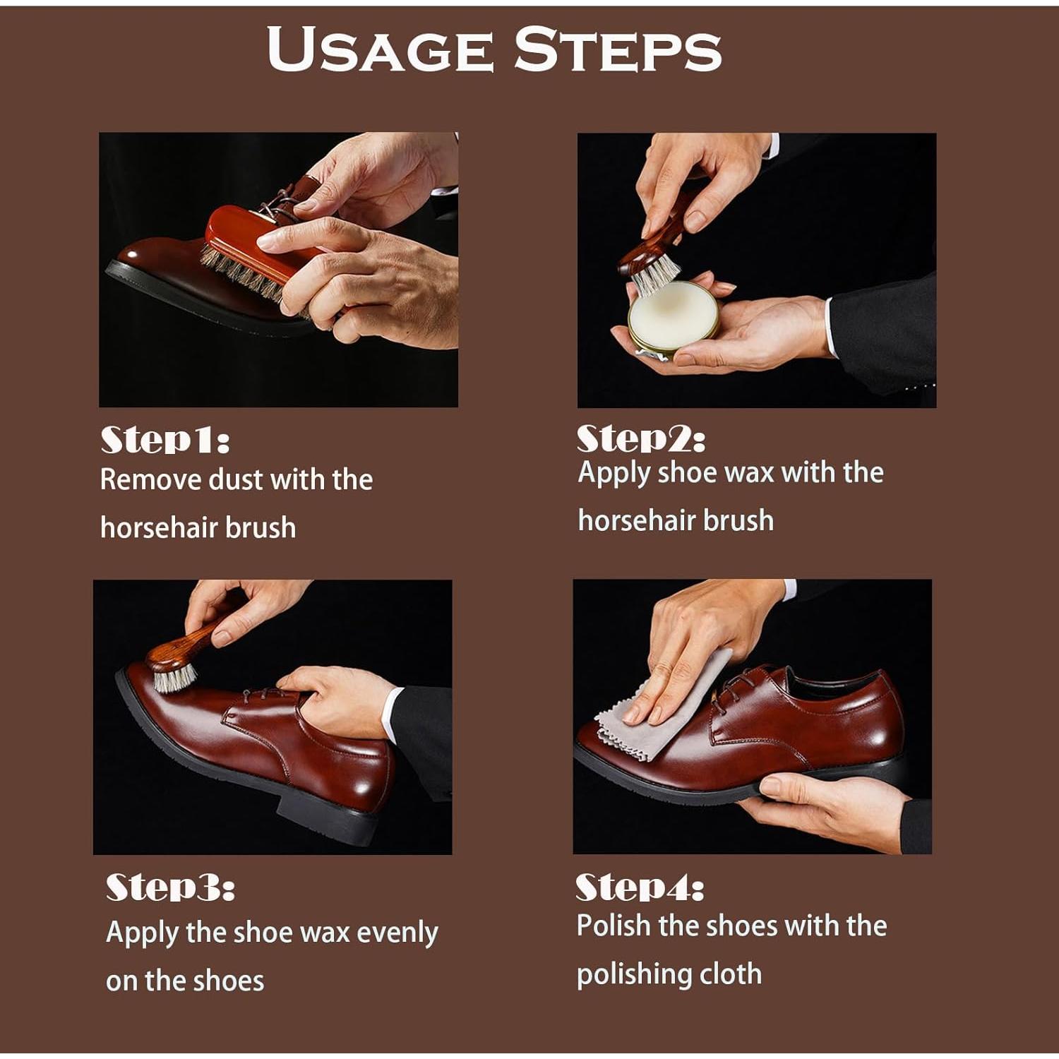 Kit de Cuidado de Zapatos de Cuero 7 Piezas con Betún