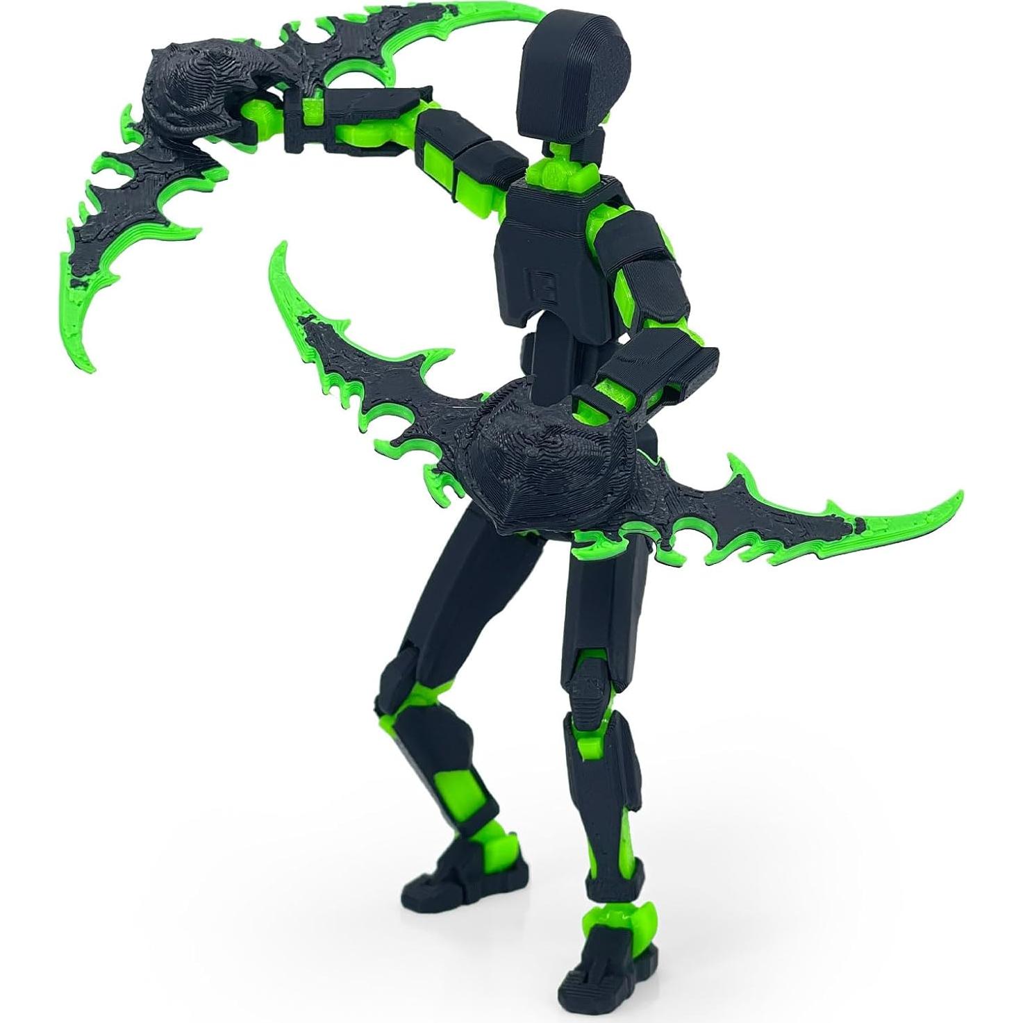 Figura de Acción Robot T13 Articulada 3D Qoopower Negro Verde