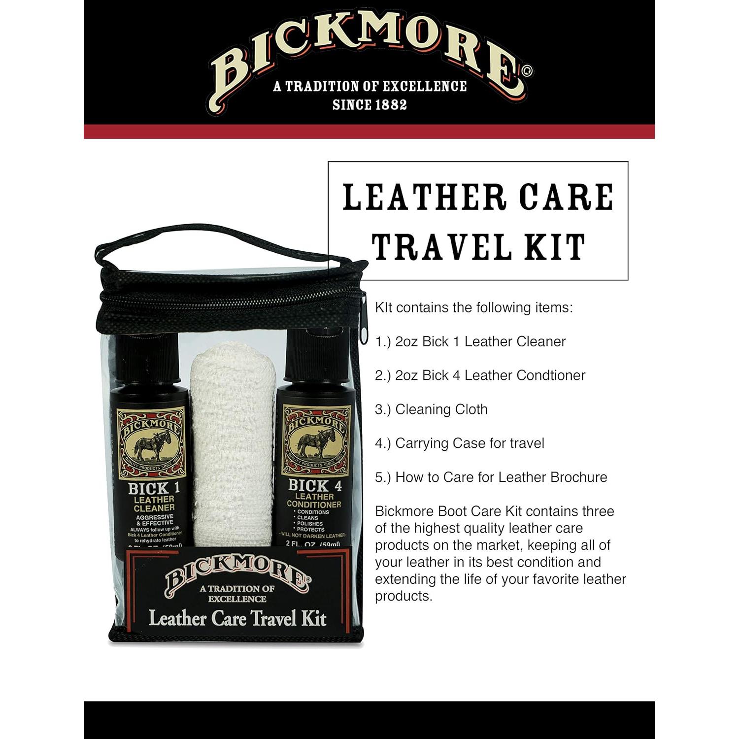 Kit de Cuidado de Cuero Bickmore para Viaje - Limpiador y Acondicionador