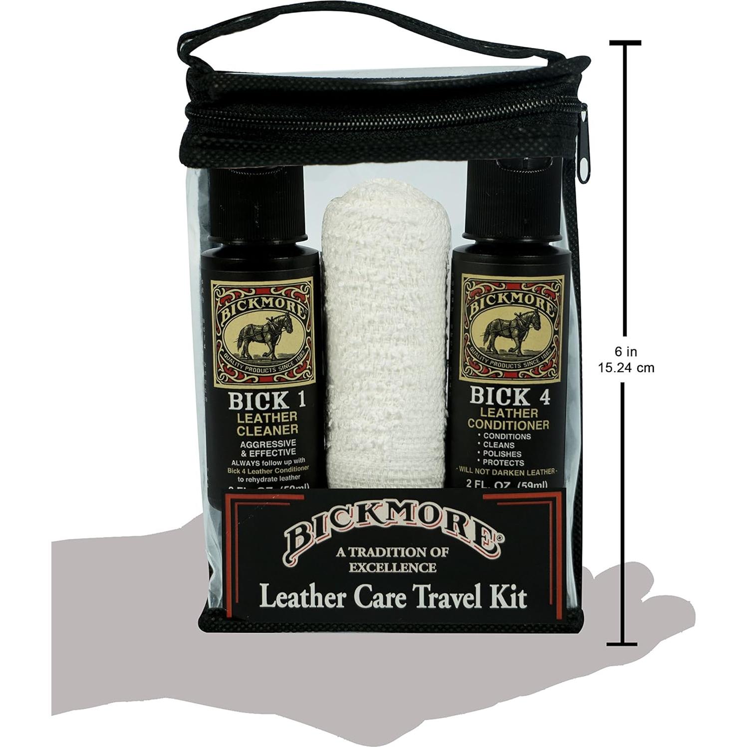 Kit de Cuidado de Cuero Bickmore para Viaje - Limpiador y Acondicionador