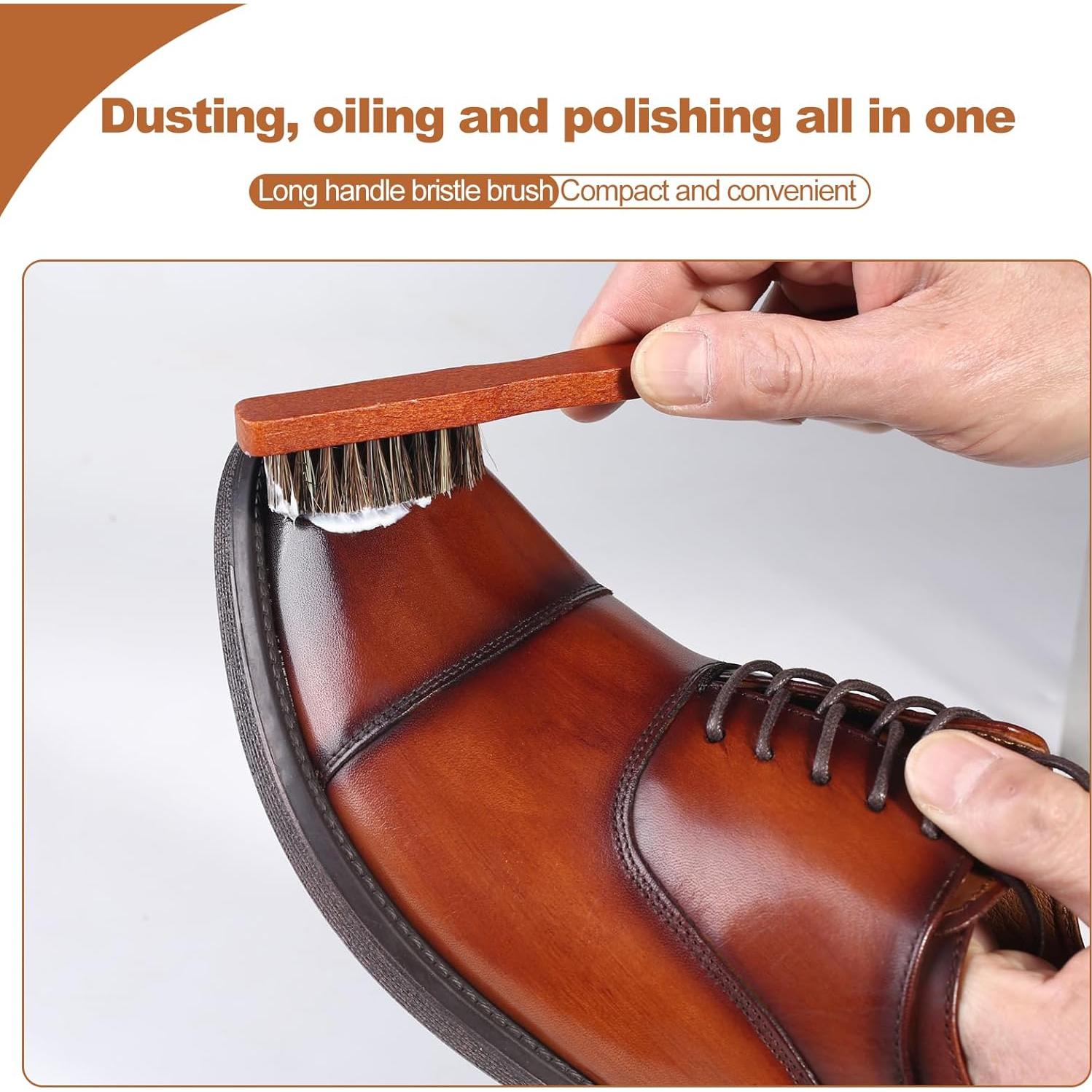 Cepillo para zapatos Srefaka 3 piezas con mango de madera