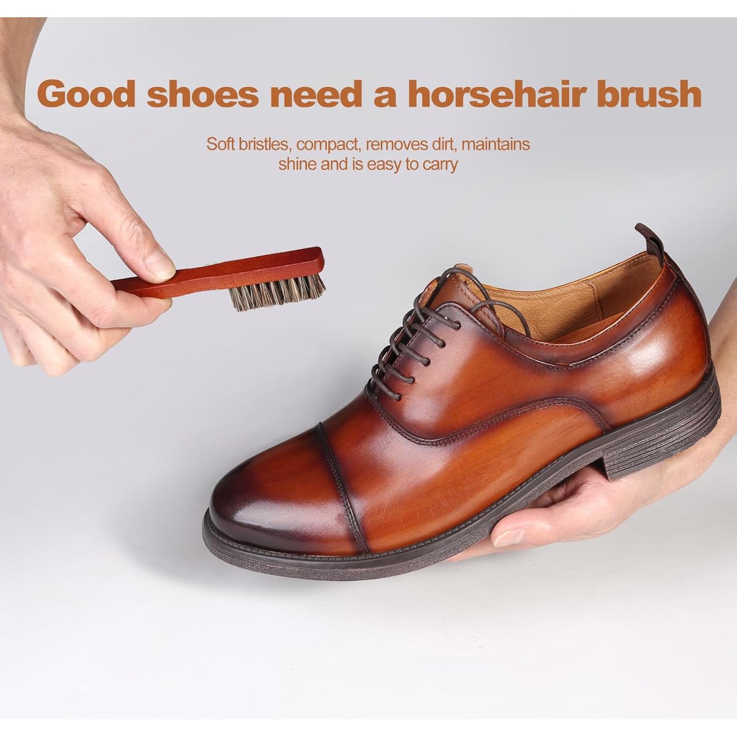 Cepillo para zapatos Srefaka 3 piezas con mango de madera