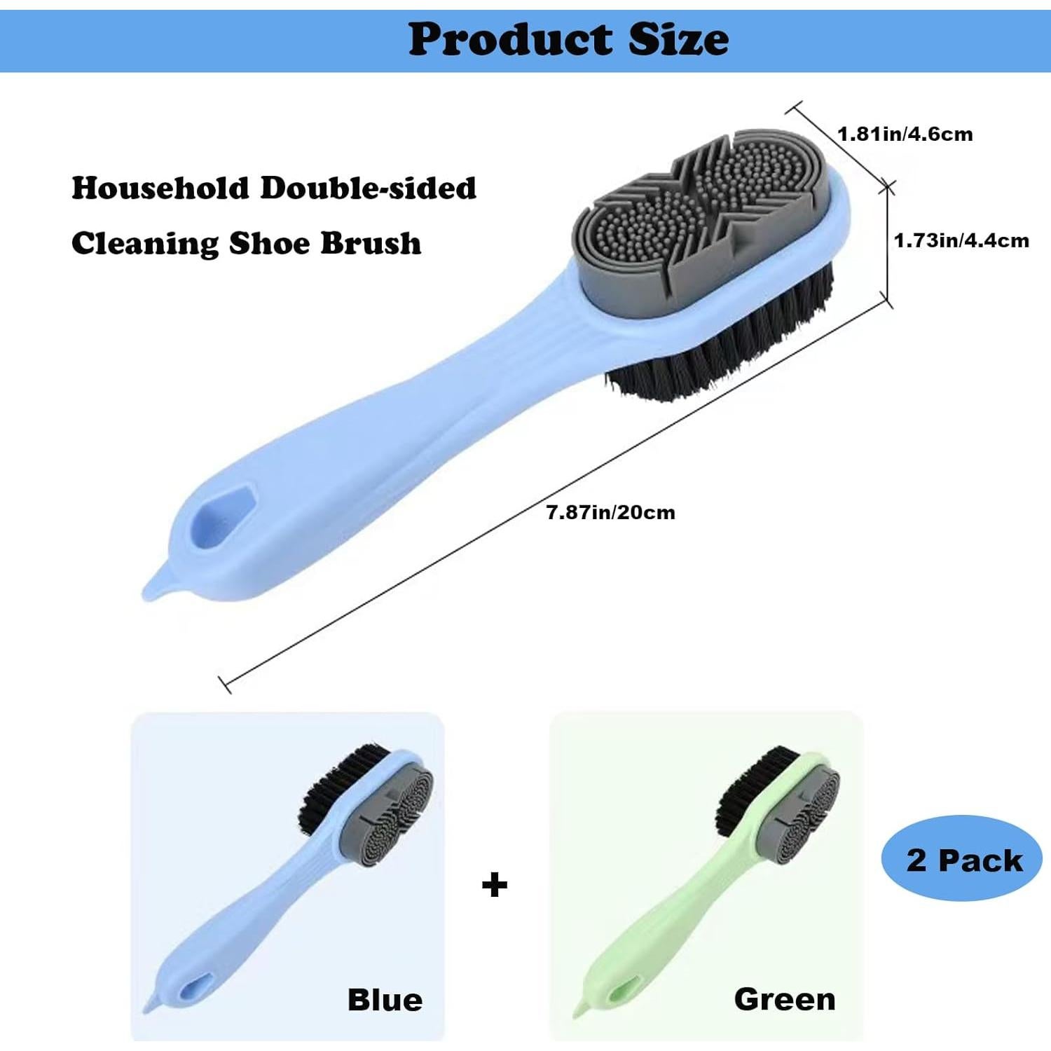 Cepillos de Limpieza de Zapatos Ganganmax 3 en 1 - Paquete de 2