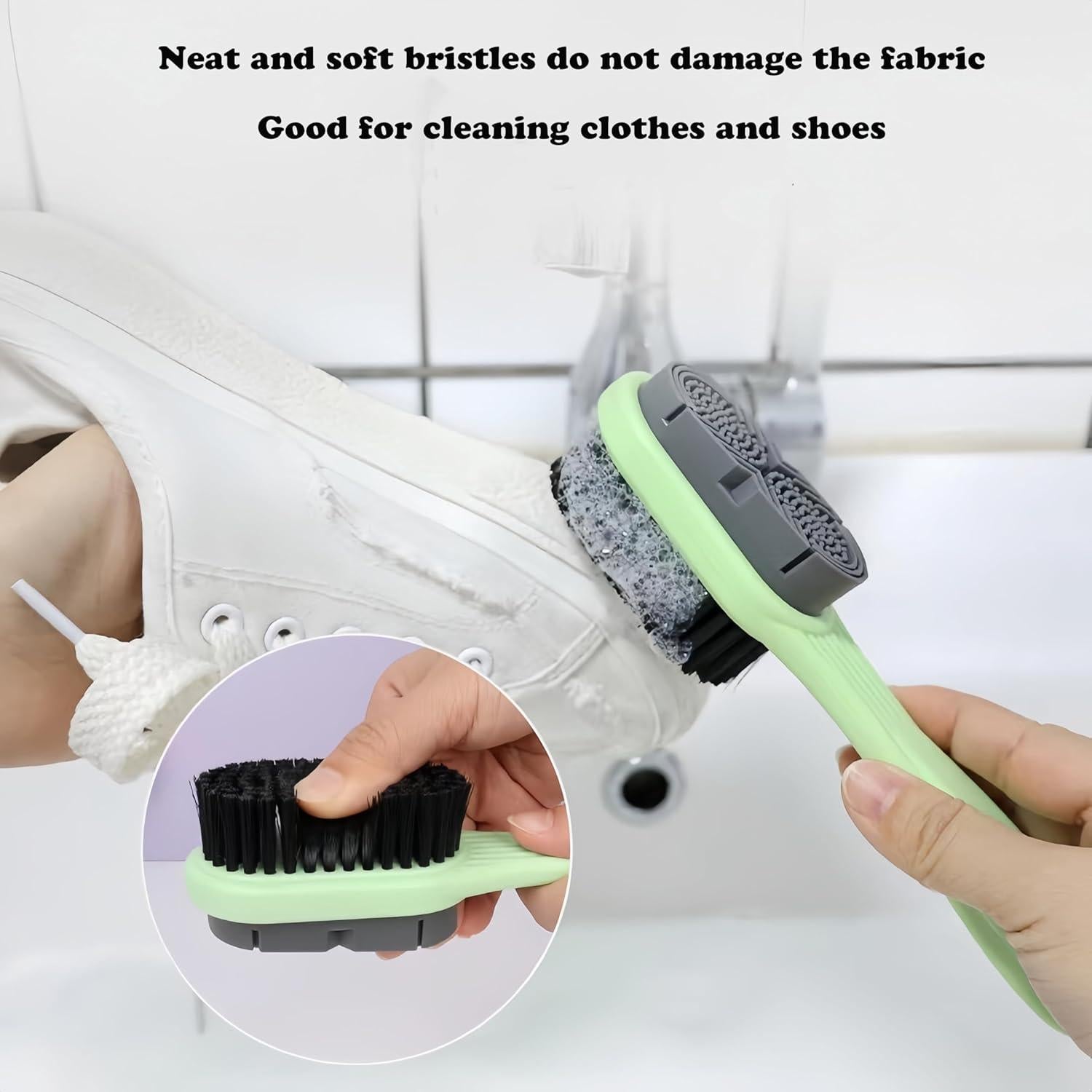 Cepillos de Limpieza de Zapatos Ganganmax 3 en 1 - Paquete de 2