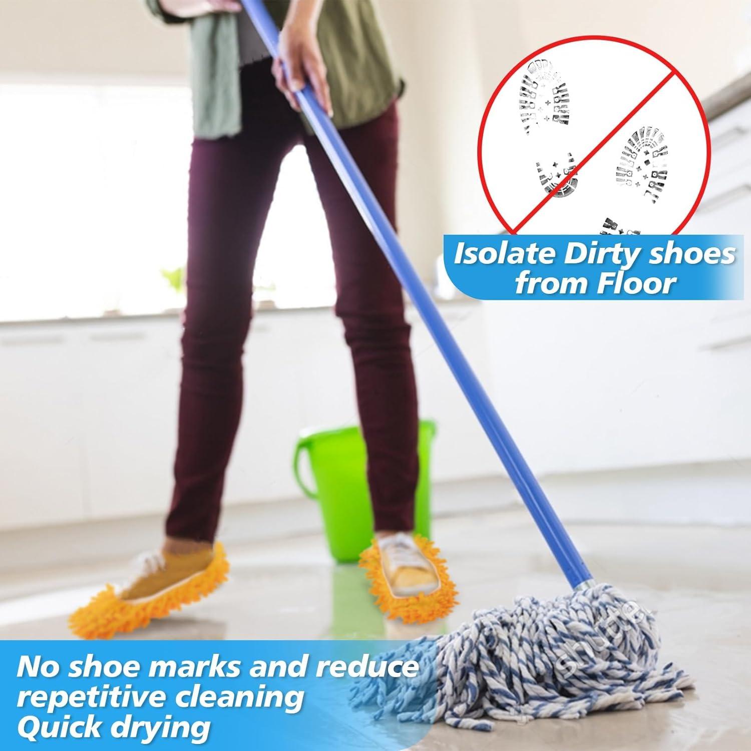 Zapatillas Mop de Limpieza Chenilla - 10 Piezas Talla 9.5