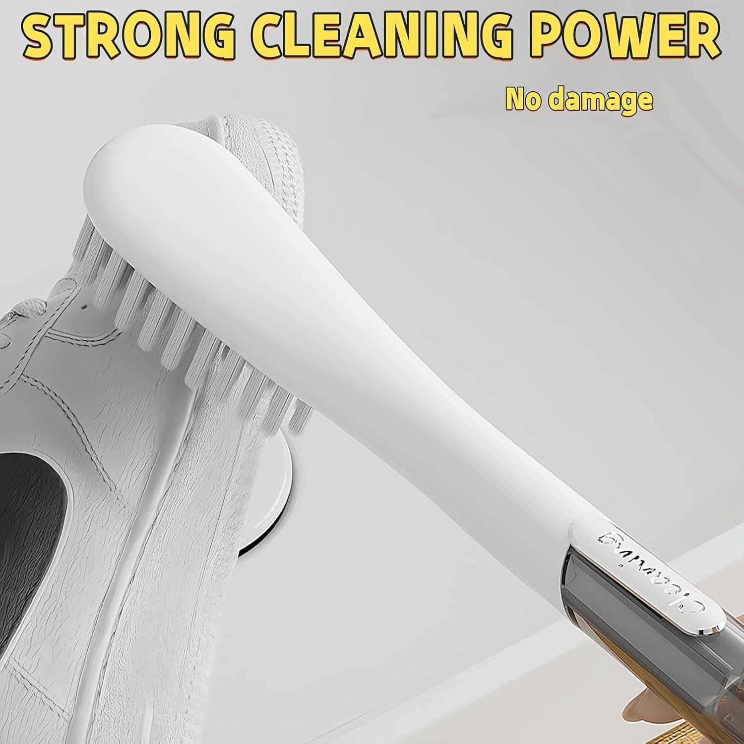 Paquete de 2 cepillos para zapatos Ganganmax - Mango largo ergonómico