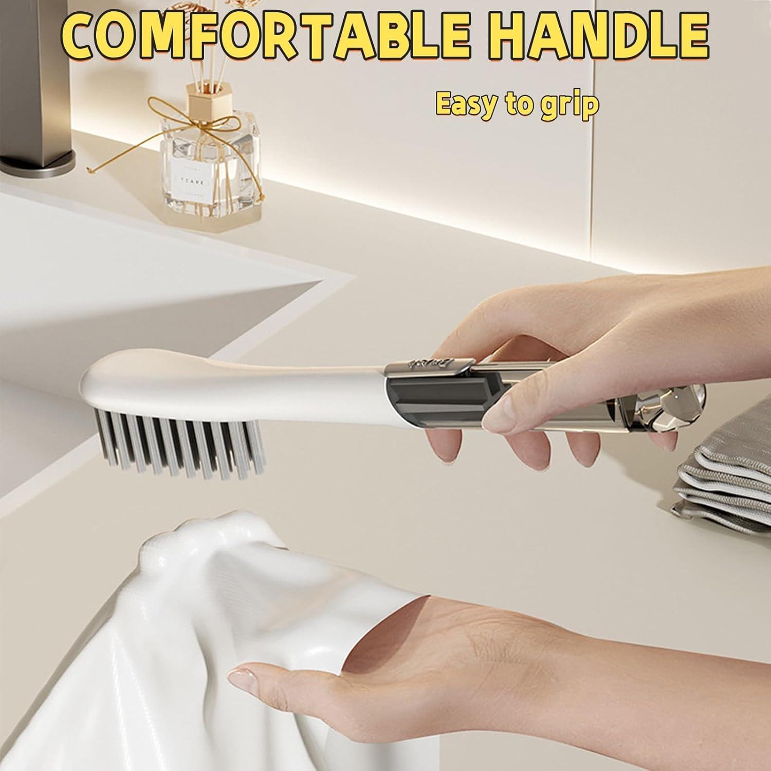 Paquete de 2 cepillos para zapatos Ganganmax - Mango largo ergonómico