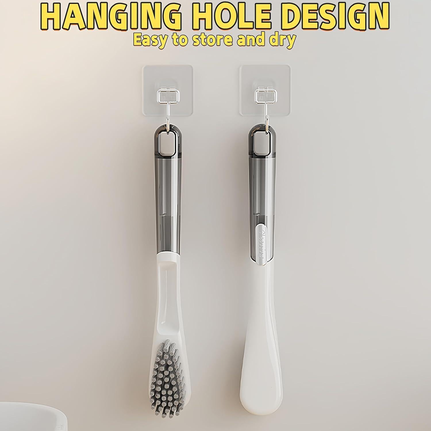 Paquete de 2 cepillos para zapatos Ganganmax - Mango largo ergonómico