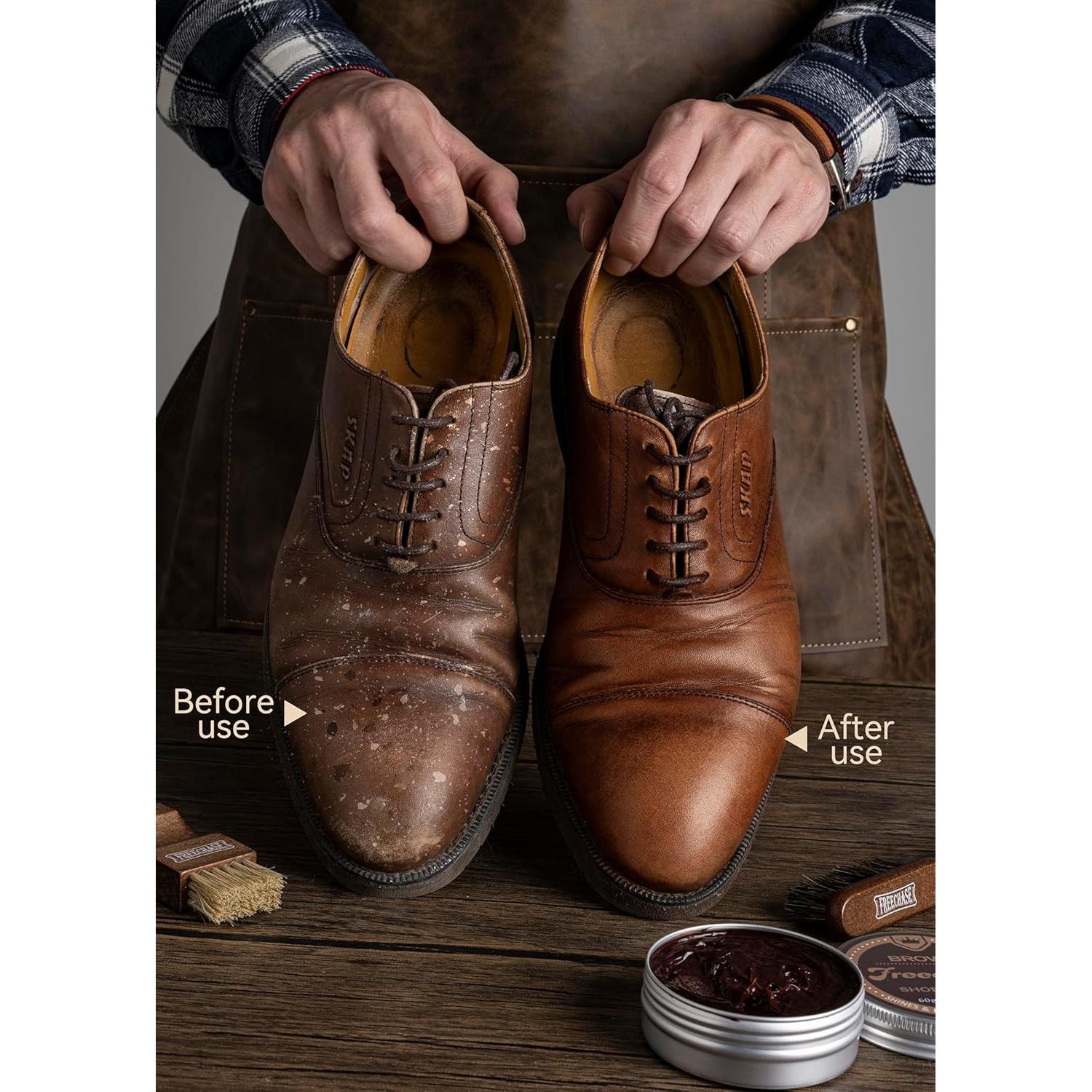 Kit de Cuidado de Zapatos de Cuero 13 Piezas Marrón