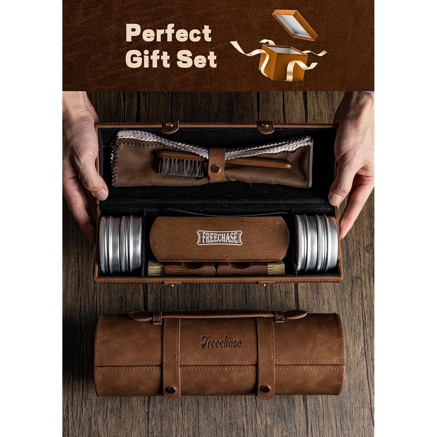 Kit de Cuidado de Zapatos de Cuero 13 Piezas Marrón