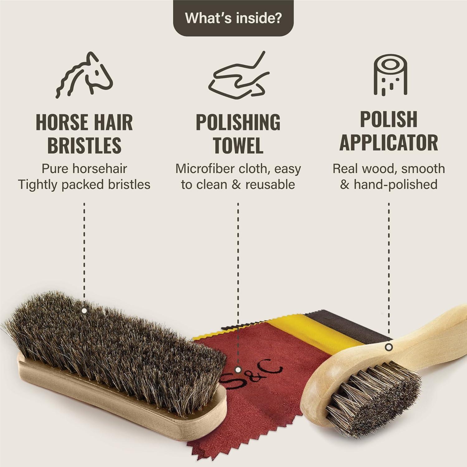 Kit de Cuidado y Pulido de Zapatos Original - Brillo Marrón, Negro y Neutro