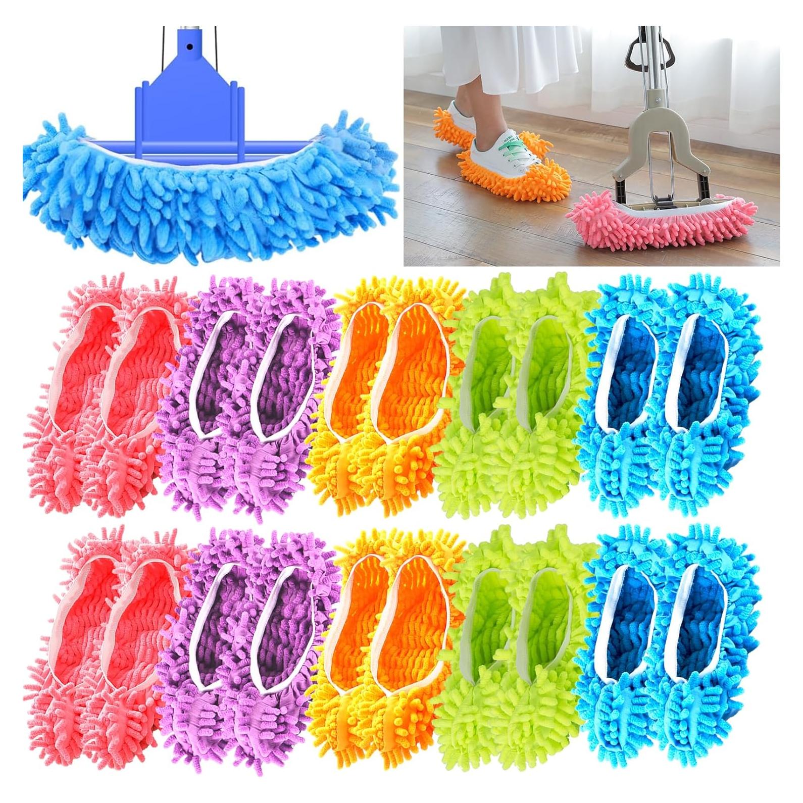 20 Piezas Zapatillas de Mopa Reutilizables Microfibra Chenilla