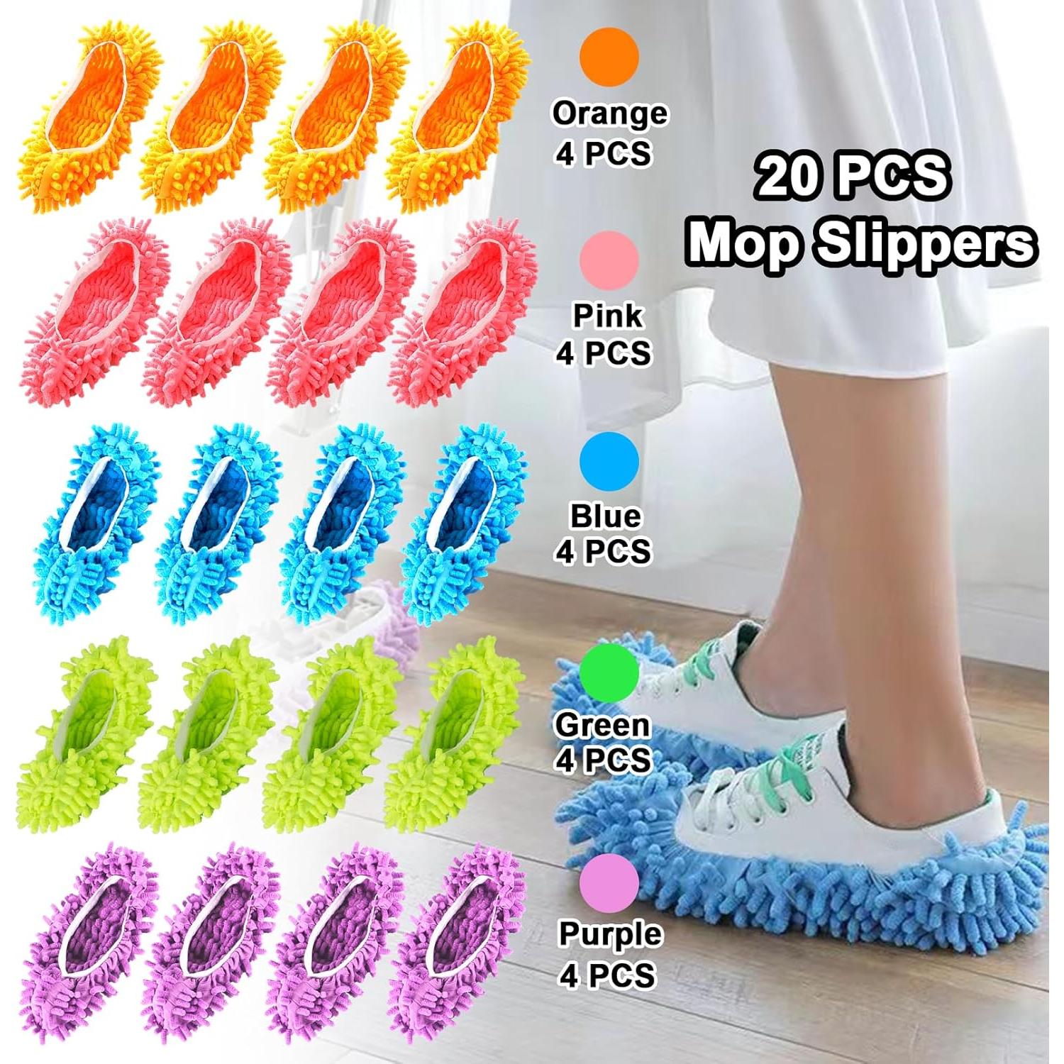 20 Piezas Zapatillas de Mopa Reutilizables Microfibra Chenilla