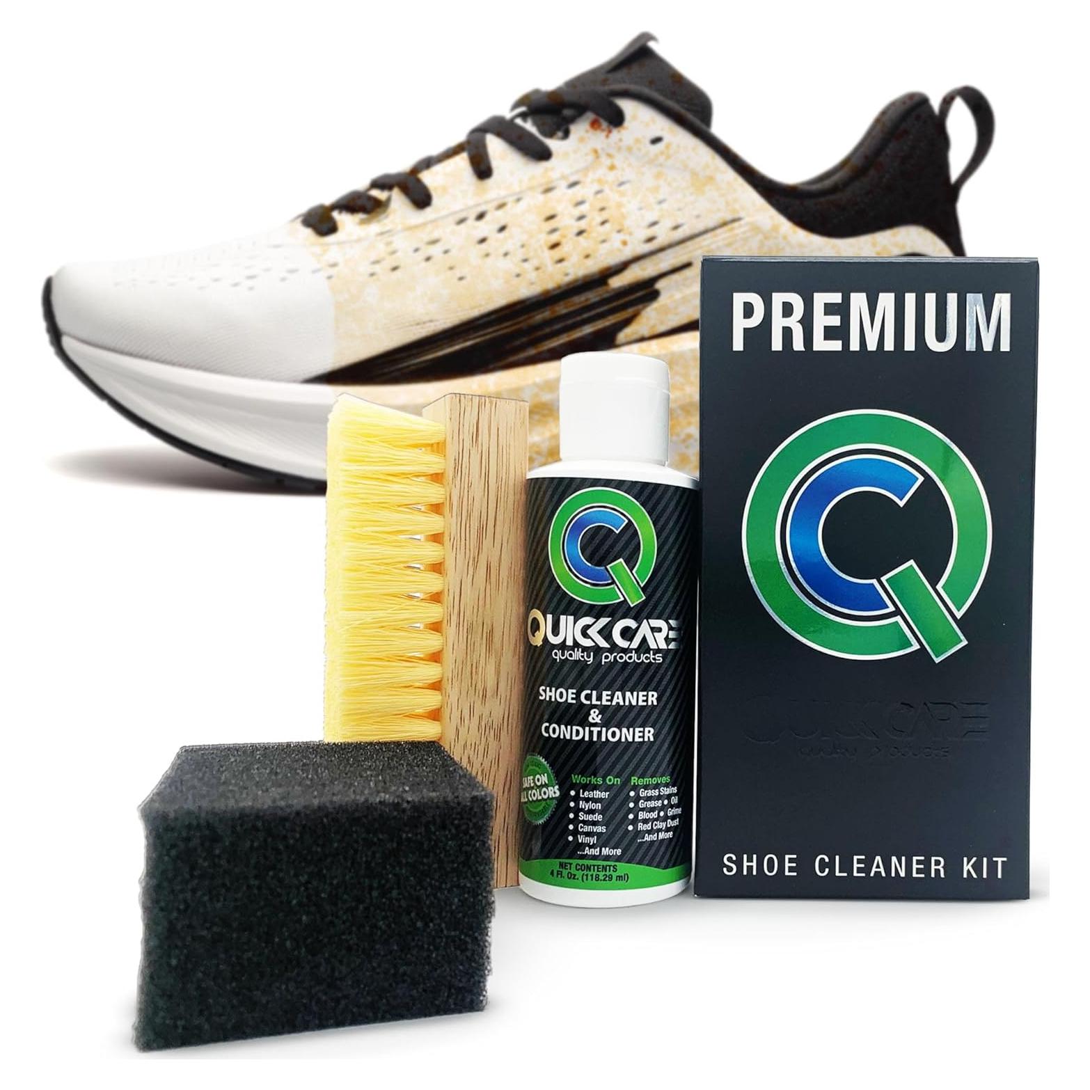 Kit de Limpieza de Zapatos QuickCare 118 ml con Cepillo y Esponja