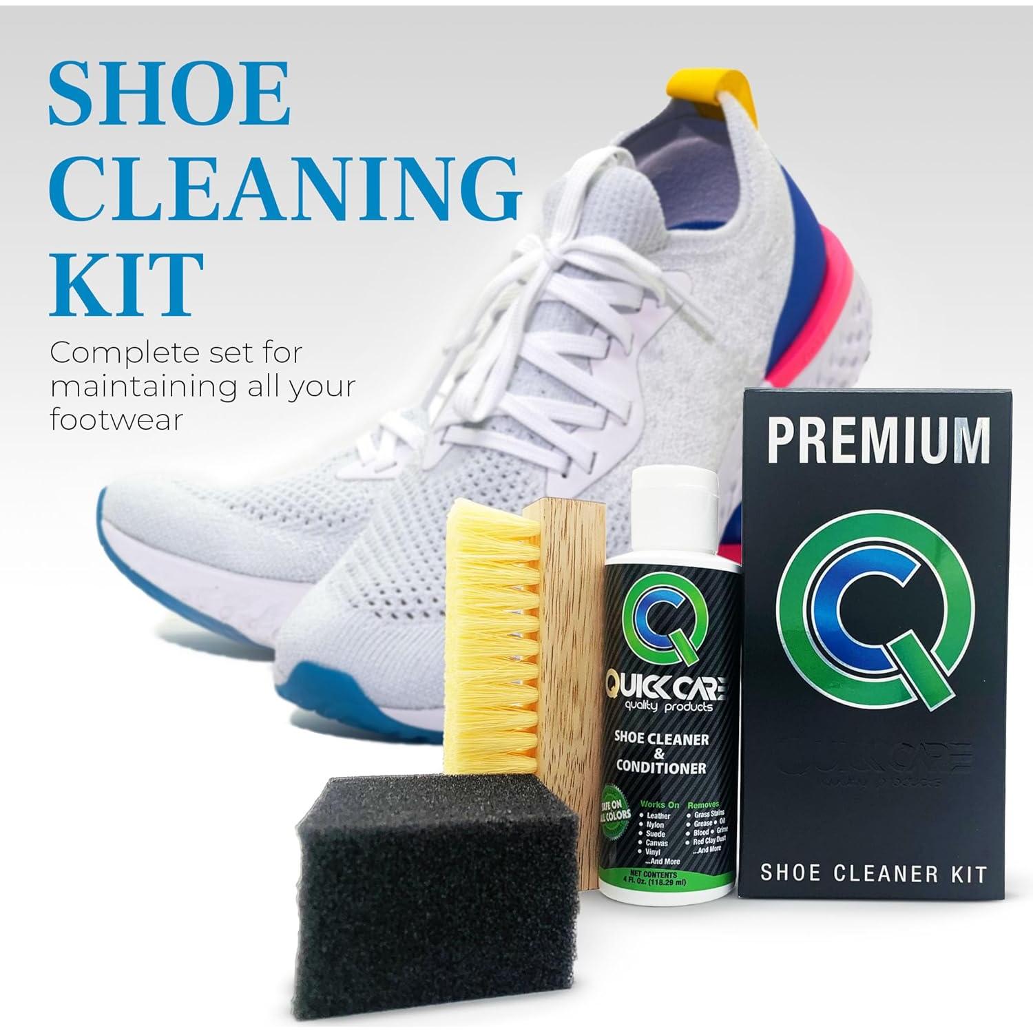 Kit de Limpieza de Zapatos QuickCare 118 ml con Cepillo y Esponja