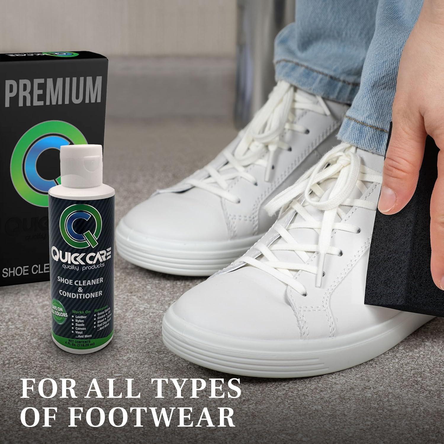 Kit de Limpieza de Zapatos QuickCare 118 ml con Cepillo y Esponja