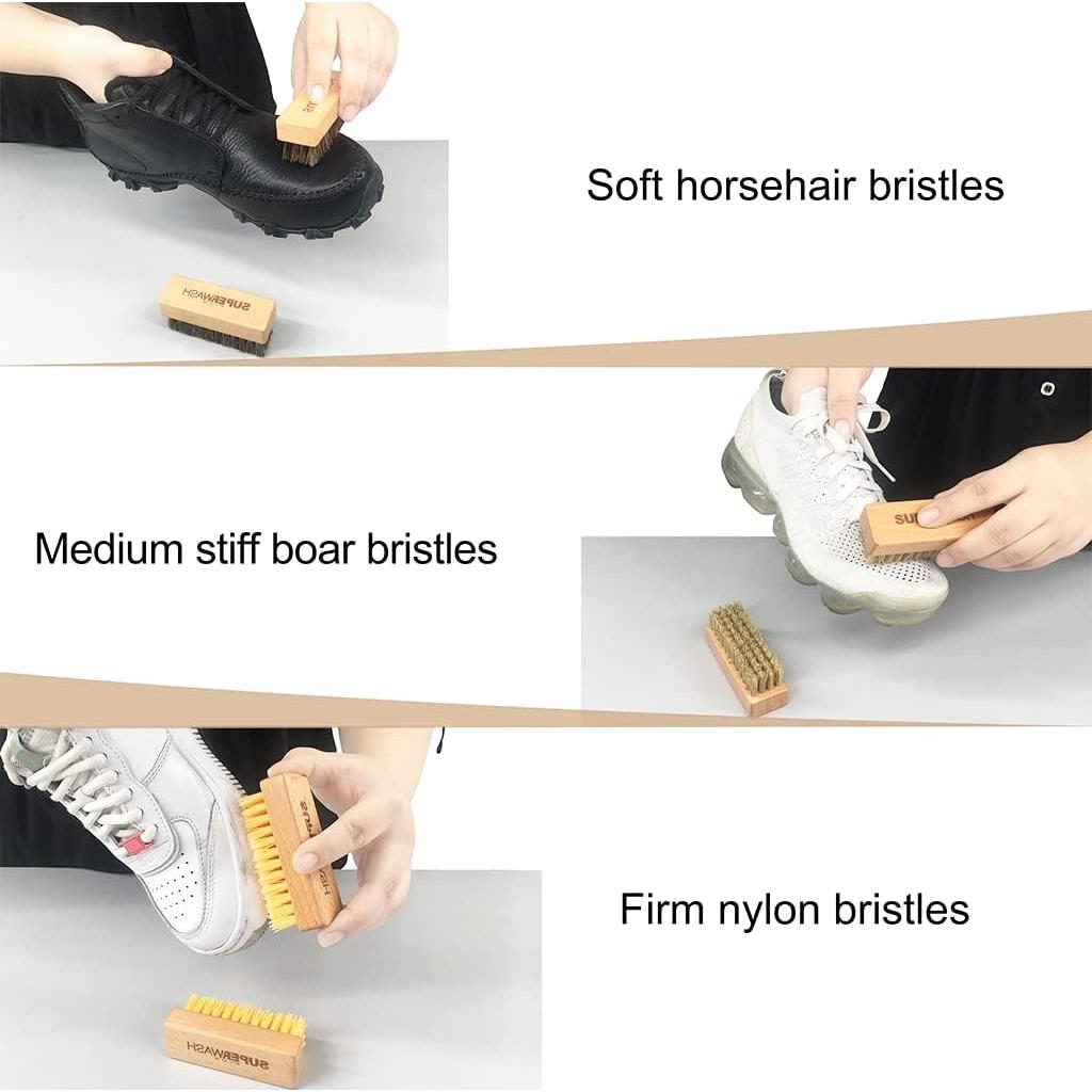 Juego de Cepillos de Limpieza para Zapatos SUPERWASH PLUS - 3 Unidades