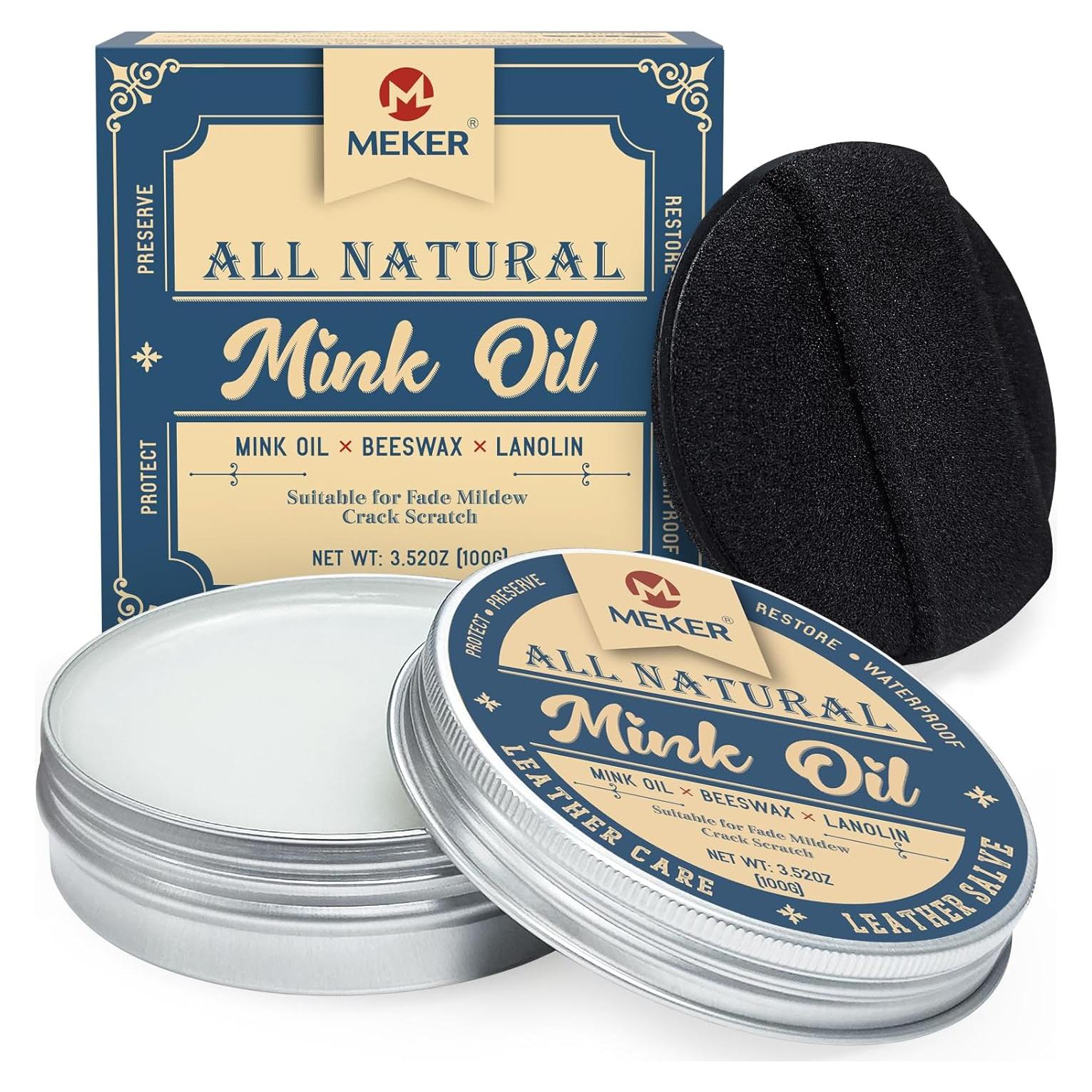 MEKER Aceite de Visón 100g - Acondicionador para Cuero