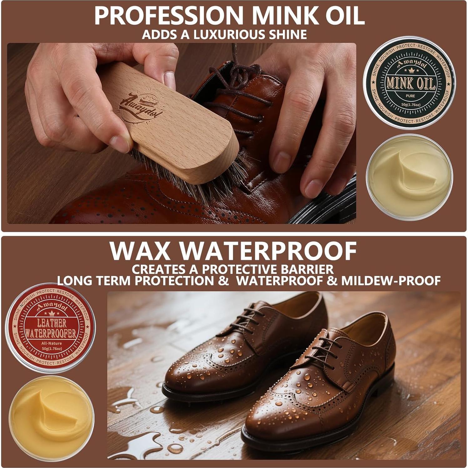 Kit de Cuidado de Cuero Awaydol 10 Piezas - Limpieza y Protección