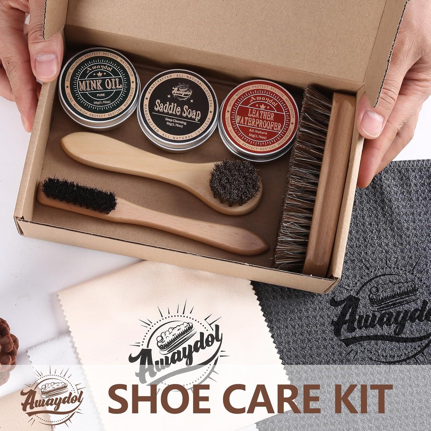 Kit de Cuidado de Cuero Awaydol 10 Piezas - Limpieza y Protección