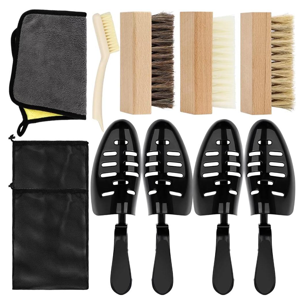 Kit de Limpieza de Zapatillas Foci Cozi - 4 Cepillos y Toalla