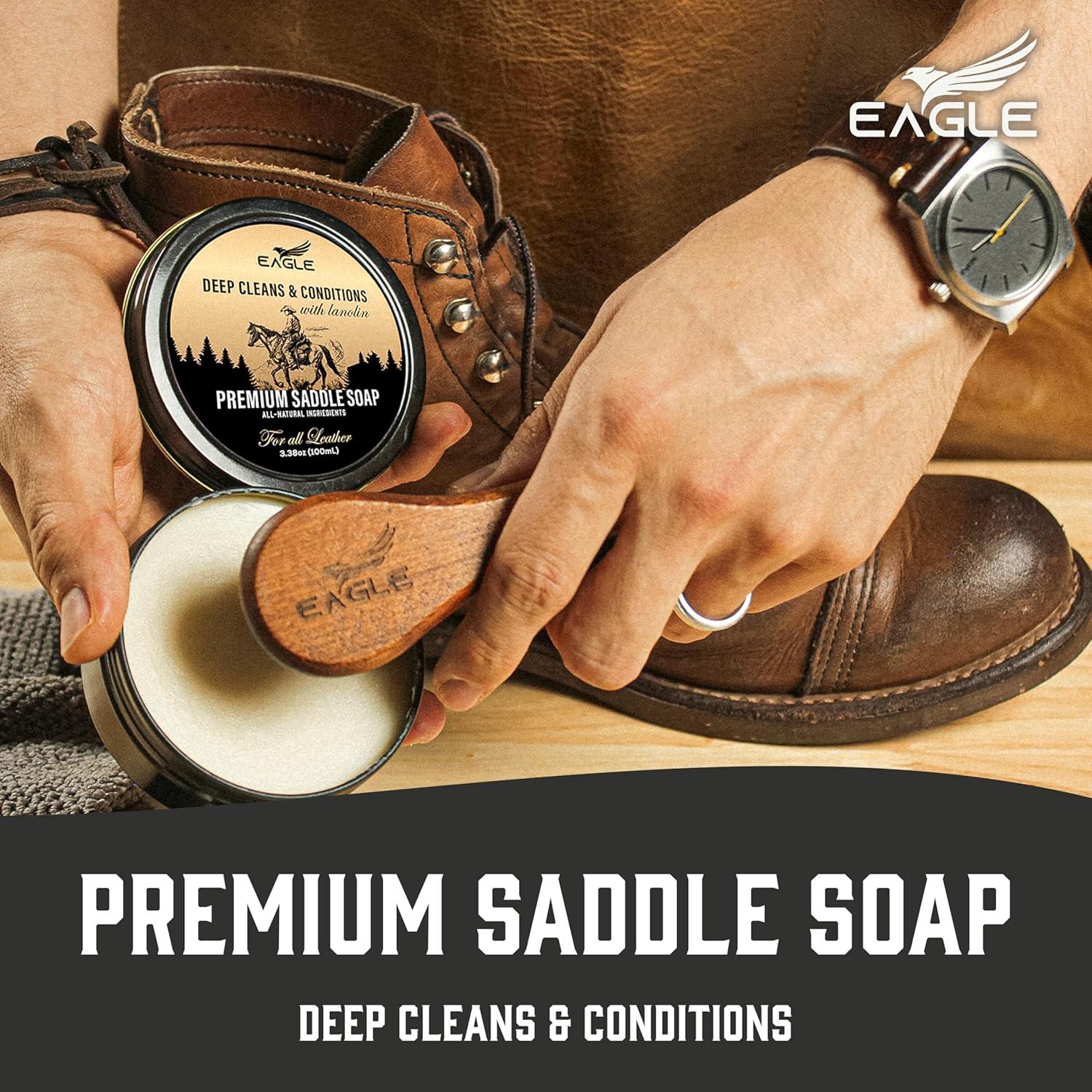 Kit de Cuidado de Cuero Eagle - Jabón de Montura y Aceite de Mink