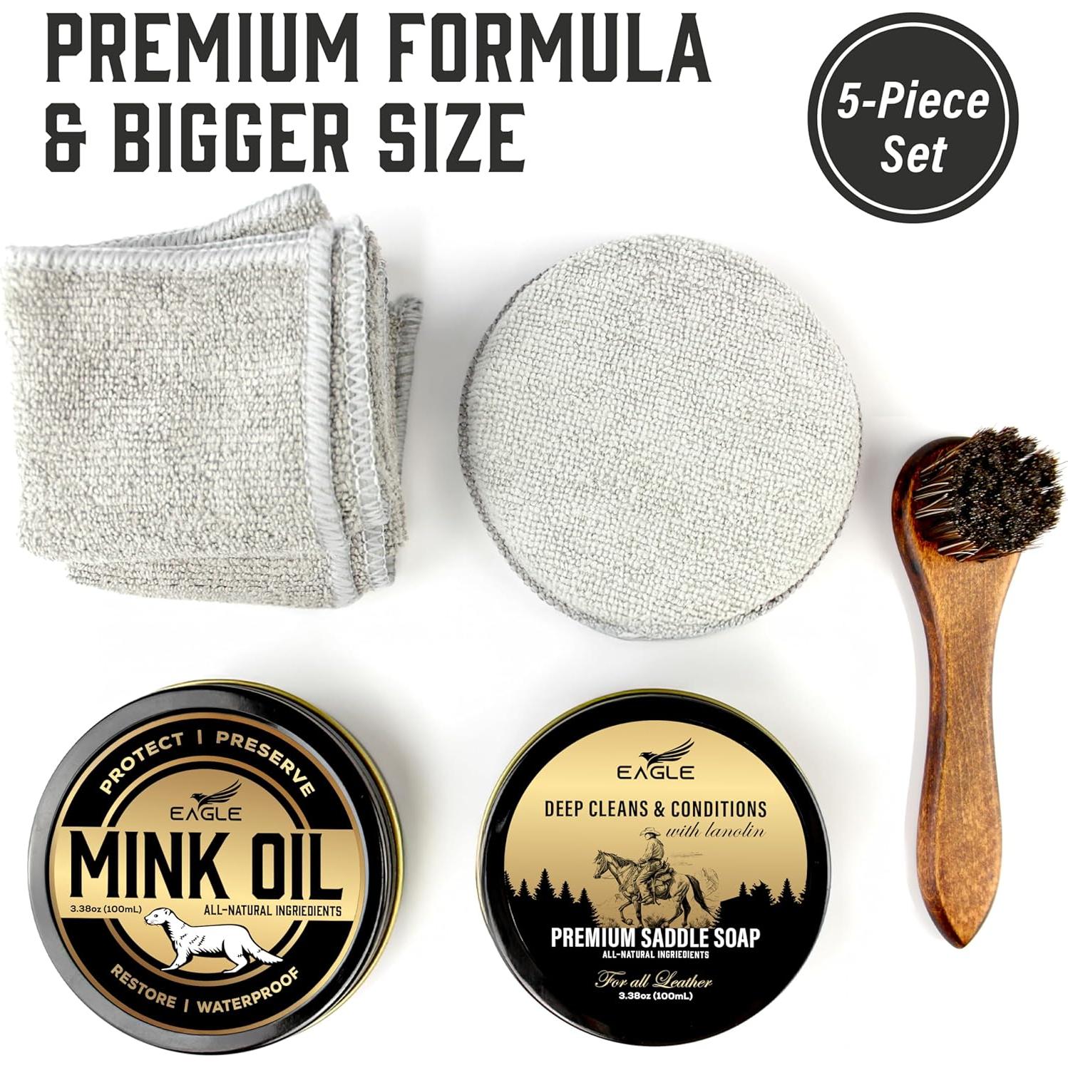 Kit de Cuidado de Cuero Eagle - Jabón de Montura y Aceite de Mink