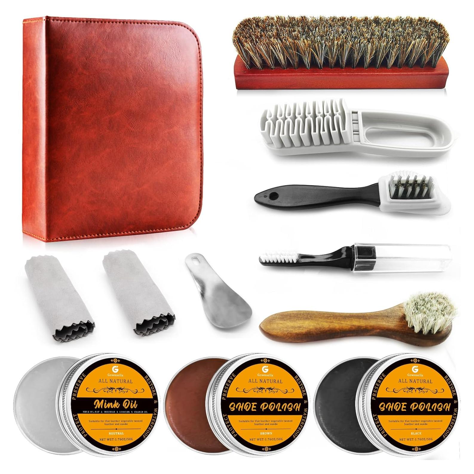 Kit de Brillo para Zapatos y Botas de Cuero 12 Piezas