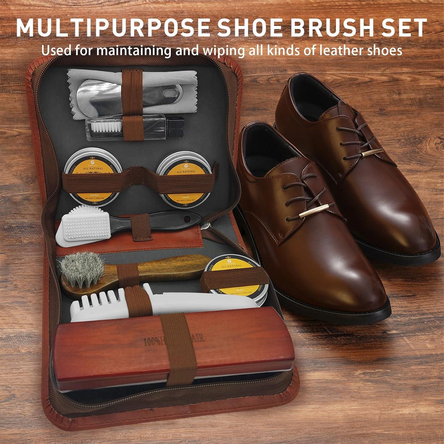 Kit de Brillo para Zapatos y Botas de Cuero 12 Piezas