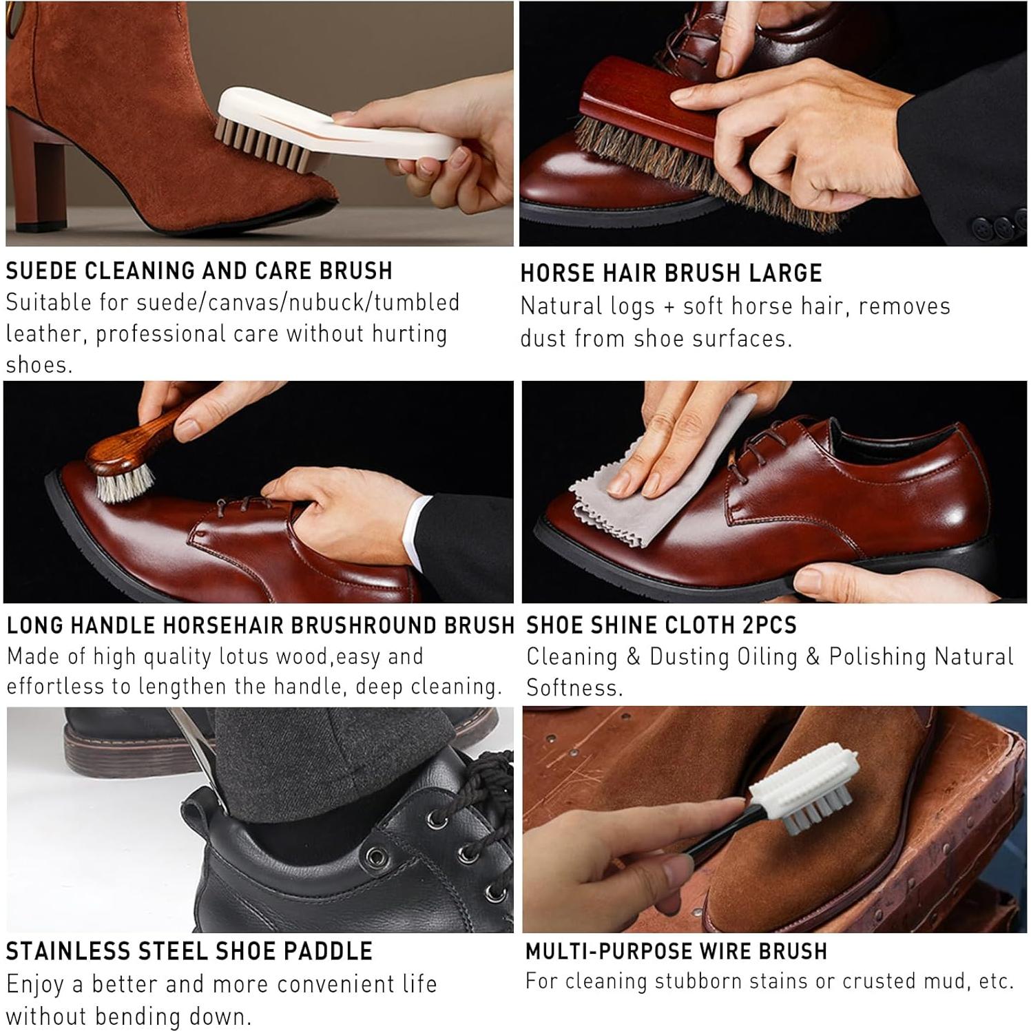 Kit de Brillo para Zapatos y Botas de Cuero 12 Piezas