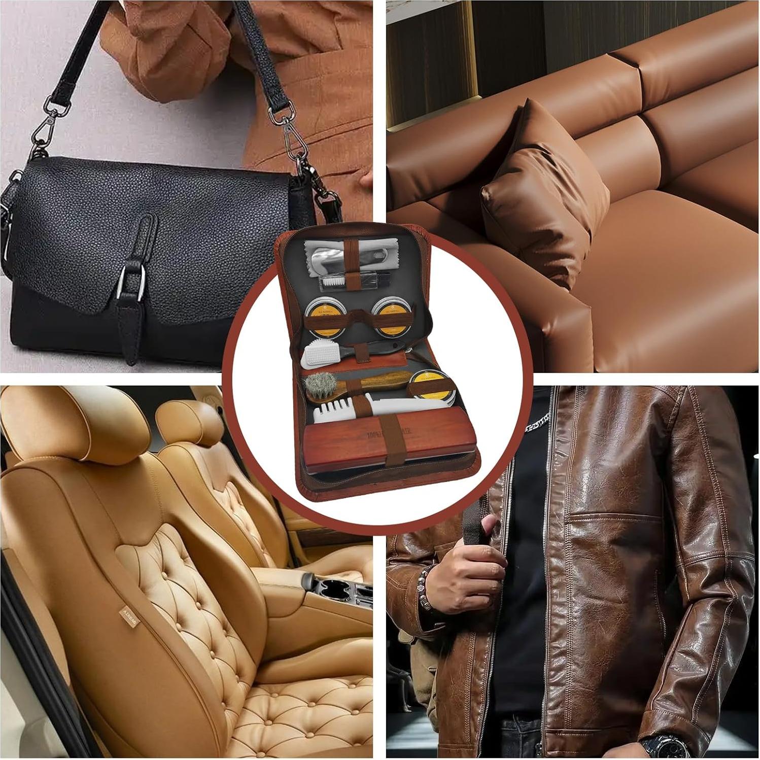 Kit de Brillo para Zapatos y Botas de Cuero 12 Piezas