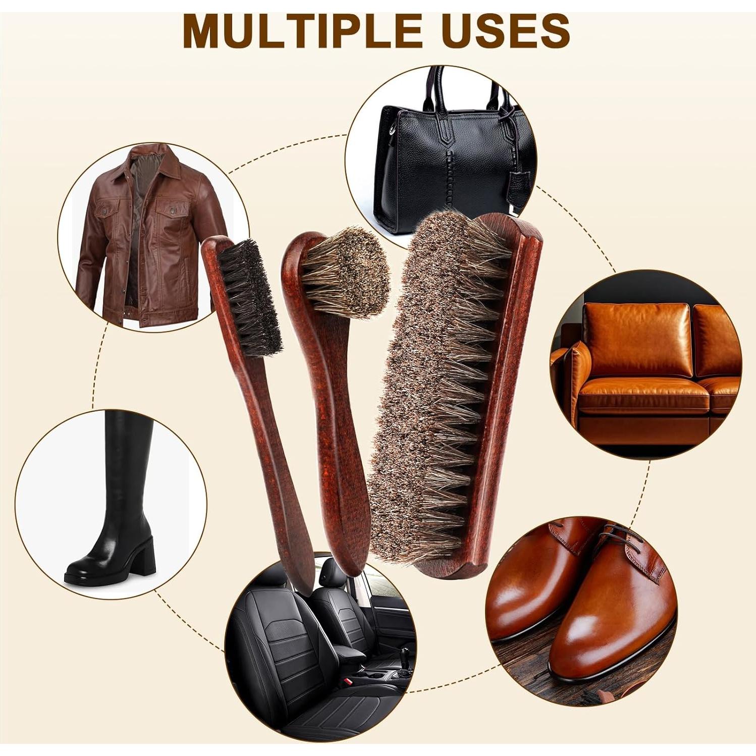 Kit de Cepillos para Zapatos de Cuero Lyssra 4 Piezas Premium