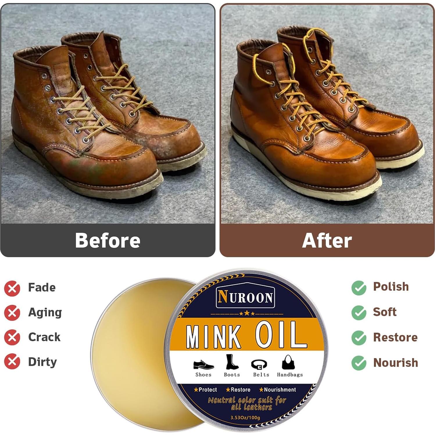 Kit de Cuidado de Zapatos NUROON - Jabón, Aceite y Cepillos